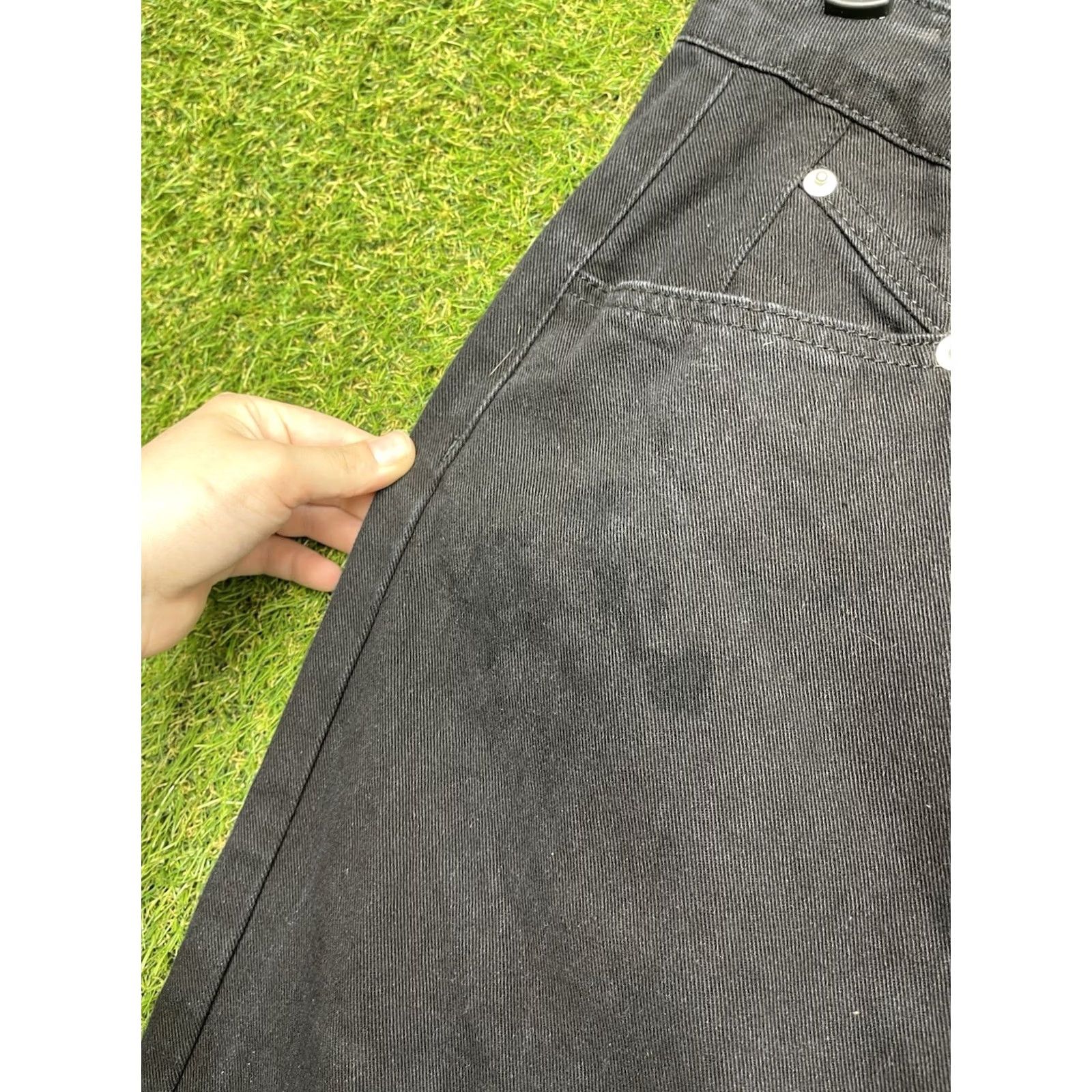 Cider Cider Jeans Wide-Leg Black Denim XL 30x30 Womens Retro 90s Grunge Bohemian Regular Rise Stretch Pants Size 40" / US 18 - 7 Thumbnail