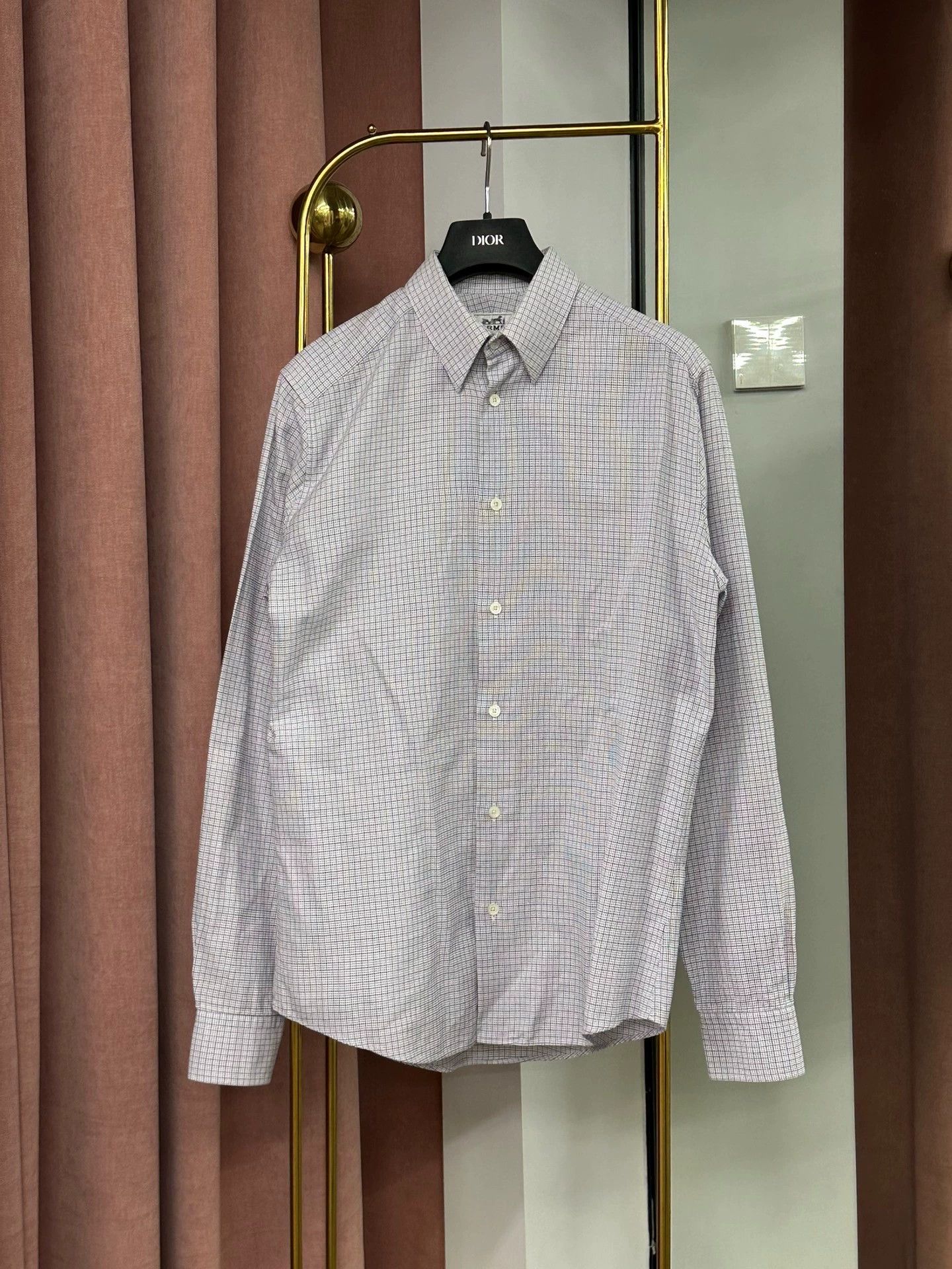 Hermes Hermes Checked Long Sleeve Shirt Size US M / EU 48-50 / 2 - 1 Thumbnail