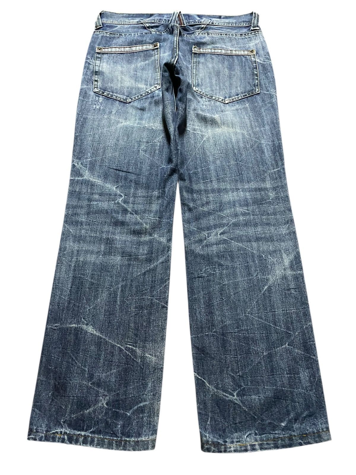 Japanese Brand Vintage Superubis Thunder Fade Wash Distressed Loose Jeans Size US 33 - 2 Thumbnail