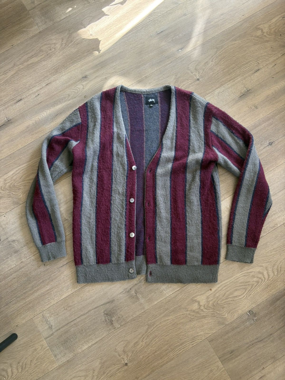 Stussy Striped Cardigan Size US L / EU 52-54 / 3 - 1 Thumbnail