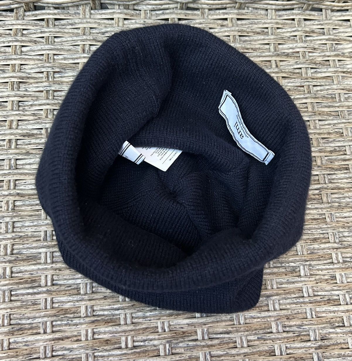 AMI AMI Paris Dark Navy Wool Beanie Hat OS Made In Portugal Size ONE SIZE - 4 Thumbnail