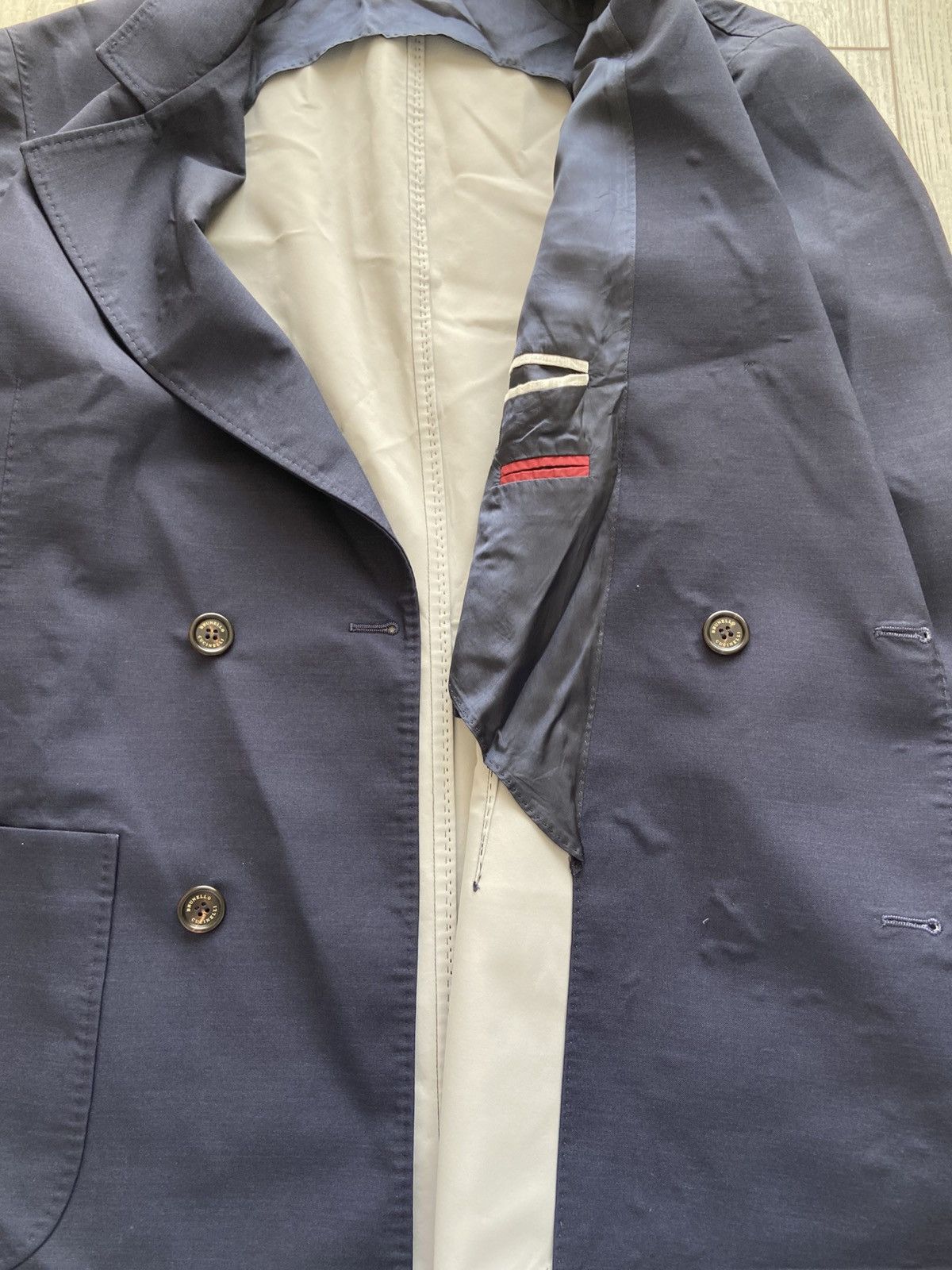 Brunello Cucinelli Brunello Cucinelli Double Breasted Blazer Size 40R - 10 Thumbnail