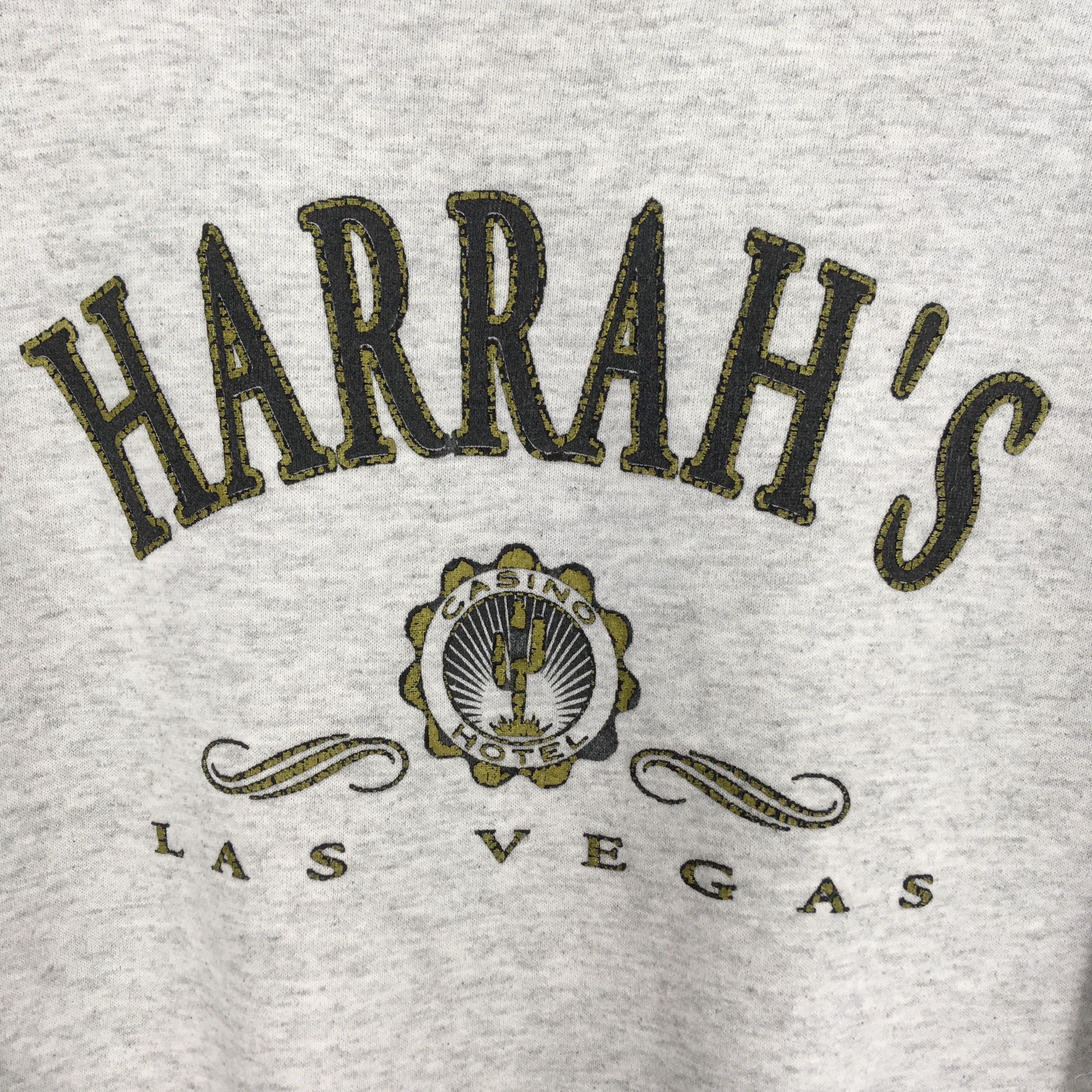 Vintage Vintage 90's Harrahs Grey Sweatshirt Large - 286 Size US L / EU 52-54 / 3 - 4 Thumbnail
