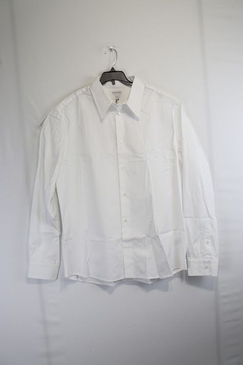 image of Bottega Veneta O1Rshd1 Popelin Button Shirt In White, Men's (Size Medium)
