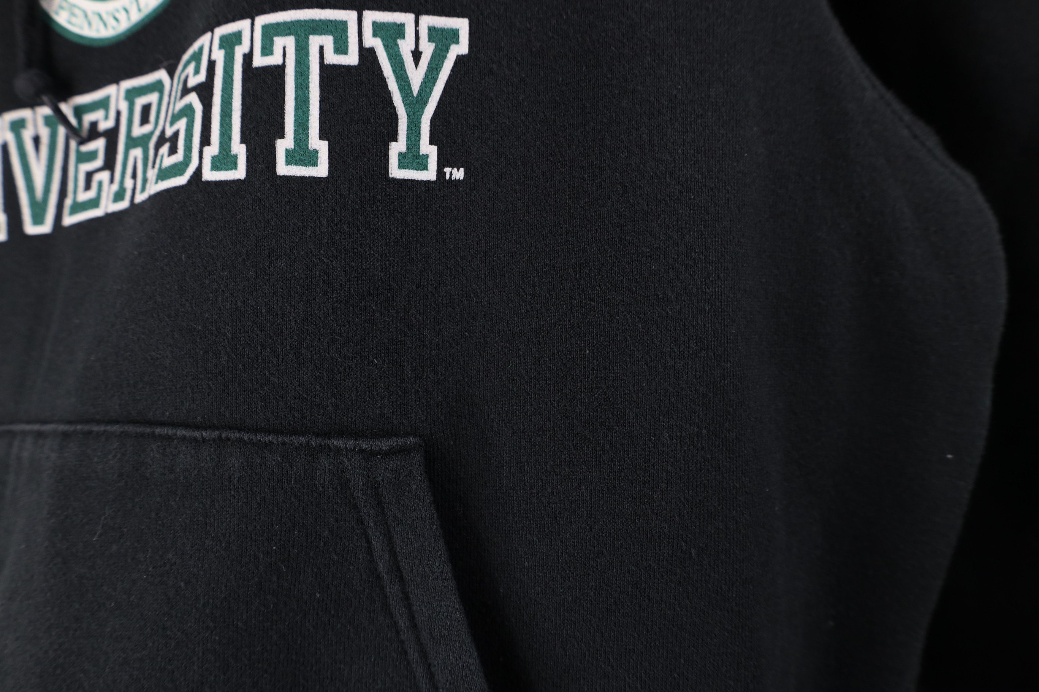 Vintage Vintage 90s Slippery Rock University Hoodie Sweatshirt Black Size US M / EU 48-50 / 2 - 6 Thumbnail