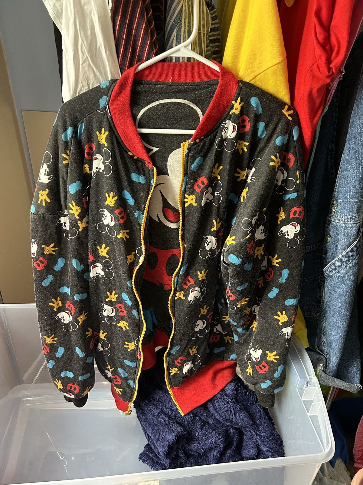 Mickey Mouse × Vintage VINTAGE REVERSIBLE MICKEY MOUSE PUFFER ZIP UP SWEATER Size US XL / EU 56 / 4 - 5 Thumbnail