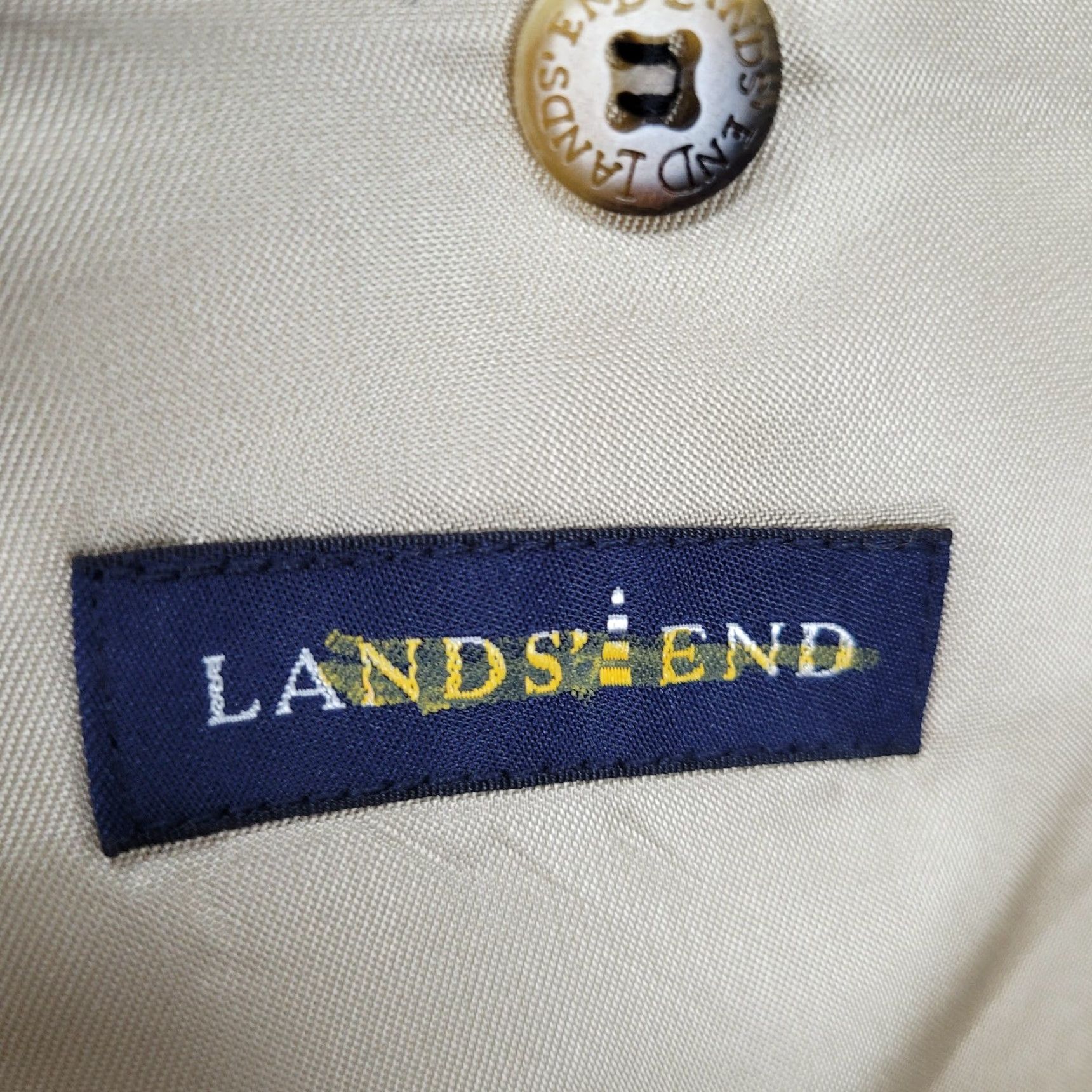 Lands' End Lands' End Blazer Sport Coat 2 Button Single Vented Notch Mens 43 Regular Brown Camelhair 100% Camelhair/Acetate Lining Long Size 46R - 3 Thumbnail