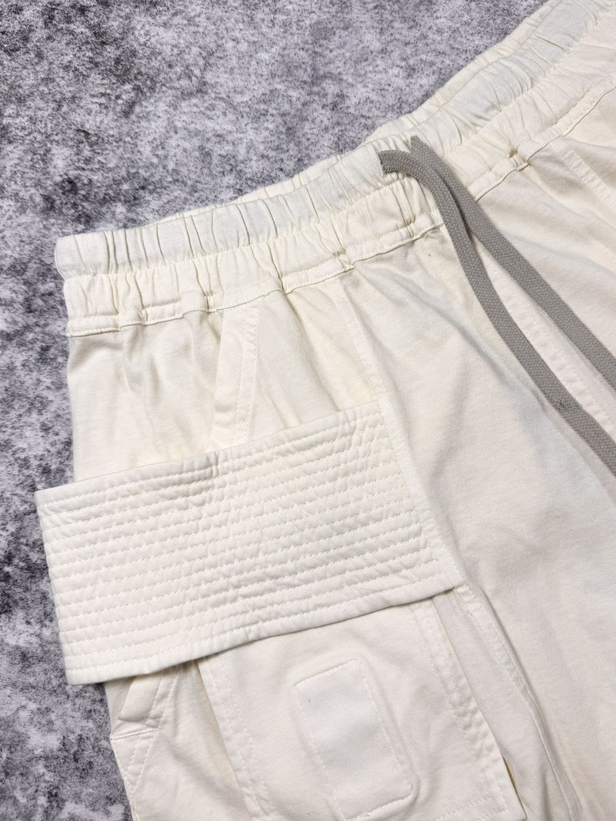 Rick Owens SS22 Rick Owens “Fogachine” Natural Creatch Cargo Sweatpants Size US 32 / EU 48 - 3 Thumbnail