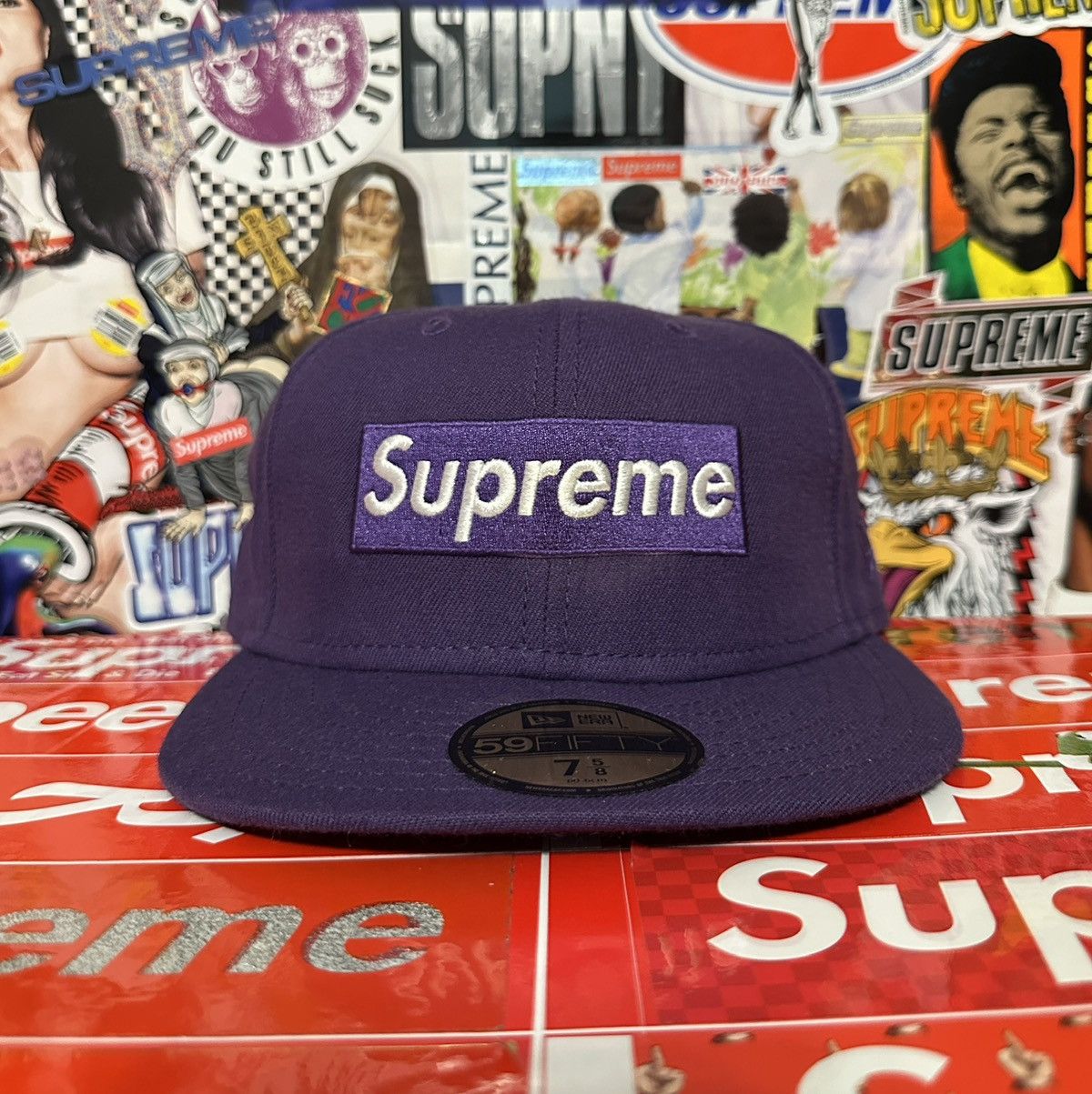 Supreme 2007 DS Supreme New Era Box Logo Fitted Hat Purple 7 5/8 