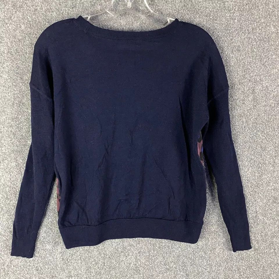 J.Crew J Crew Top Women's XXS Blue Long Sleeve Silk Merino Wool Size XXS / US 00 / IT 34 - 7 Thumbnail