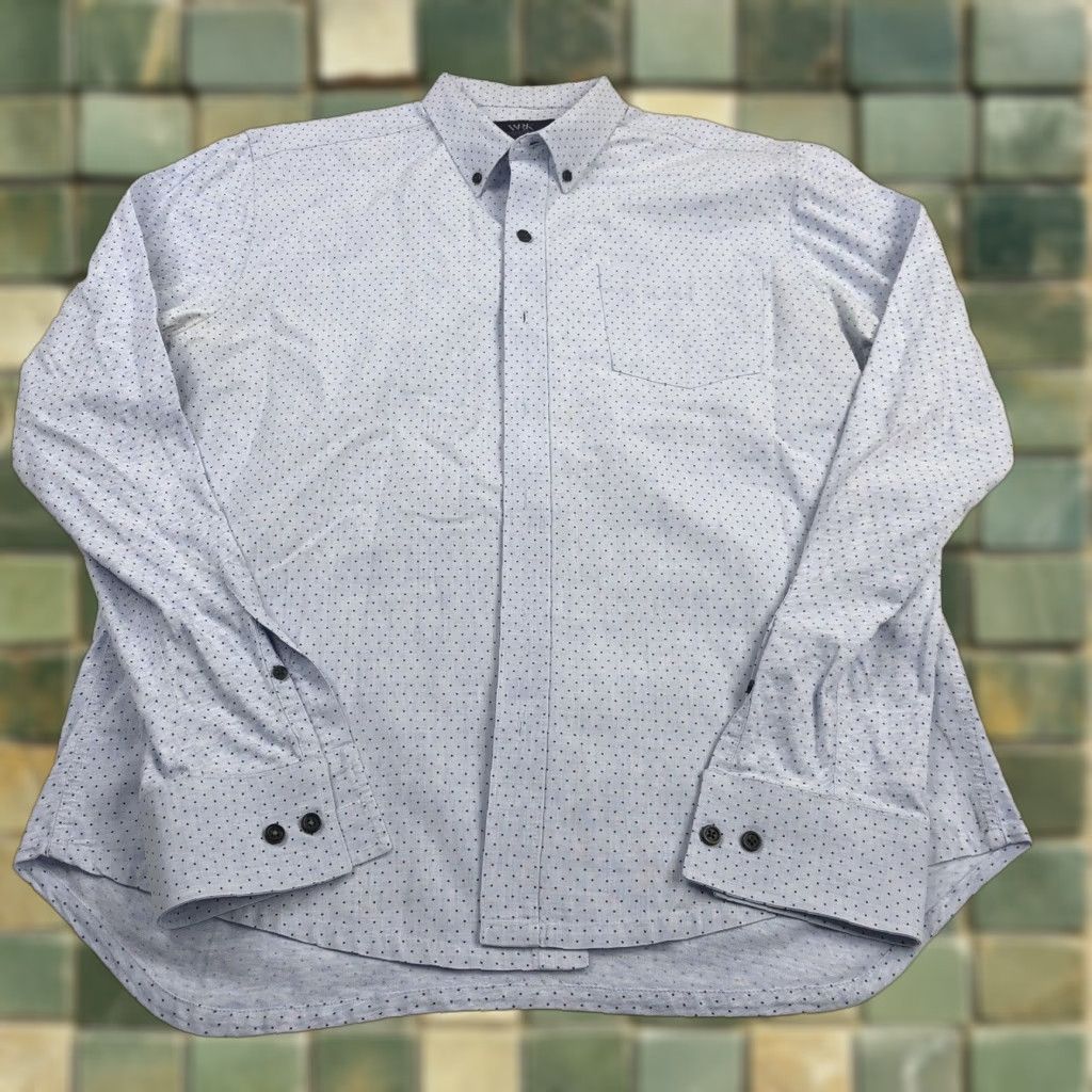 Vintage WRK STANDARD FIT Lg Mens Button Front Long Sleeve Cotton Polka Dot Casual Shirt Size US L / EU 52-54 / 3 - 1 Thumbnail