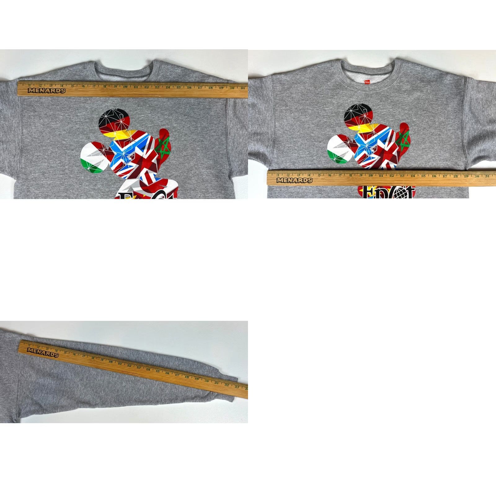 Hanes Disney Parks Epcot World Hanes EcoSmart Unisex Adults Sweatshirt Crewneck Sz S Gray Double Sided Graphic Print Size US S / EU 44-46 / 1 - 8 Thumbnail