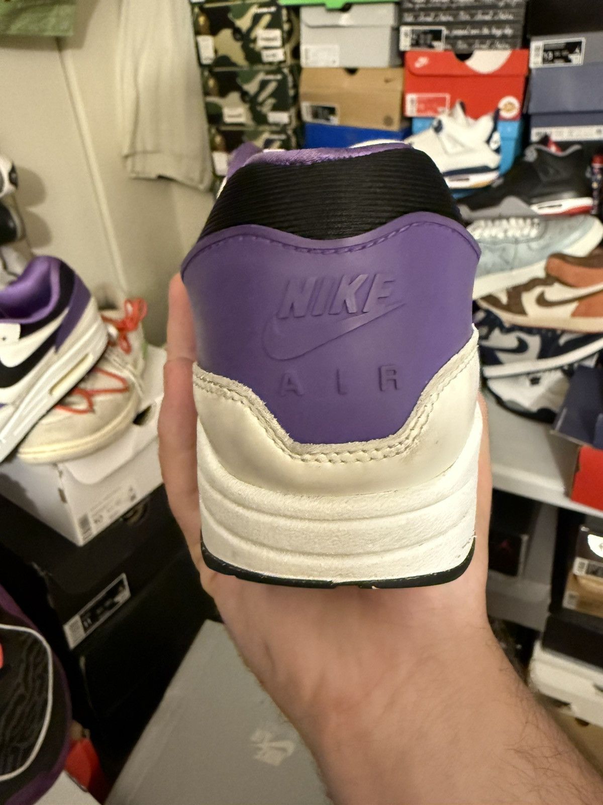 Nike Nike airmax 1 size 9 white & purple Size US 9 / EU 42 - 6 Thumbnail