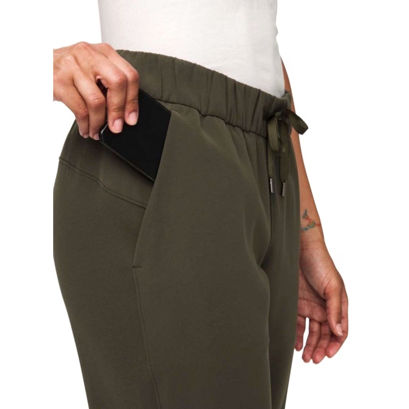 Lululemon Lululemon On the Fly Jogger Pants Women's Size 6 Dark Olive Green 28in Inseam Regular Waist Drawstring Pockets Travel Woven™ Studio Activewear Men’s? Size 28" / US 6 / IT 42 - 3 Thumbnail