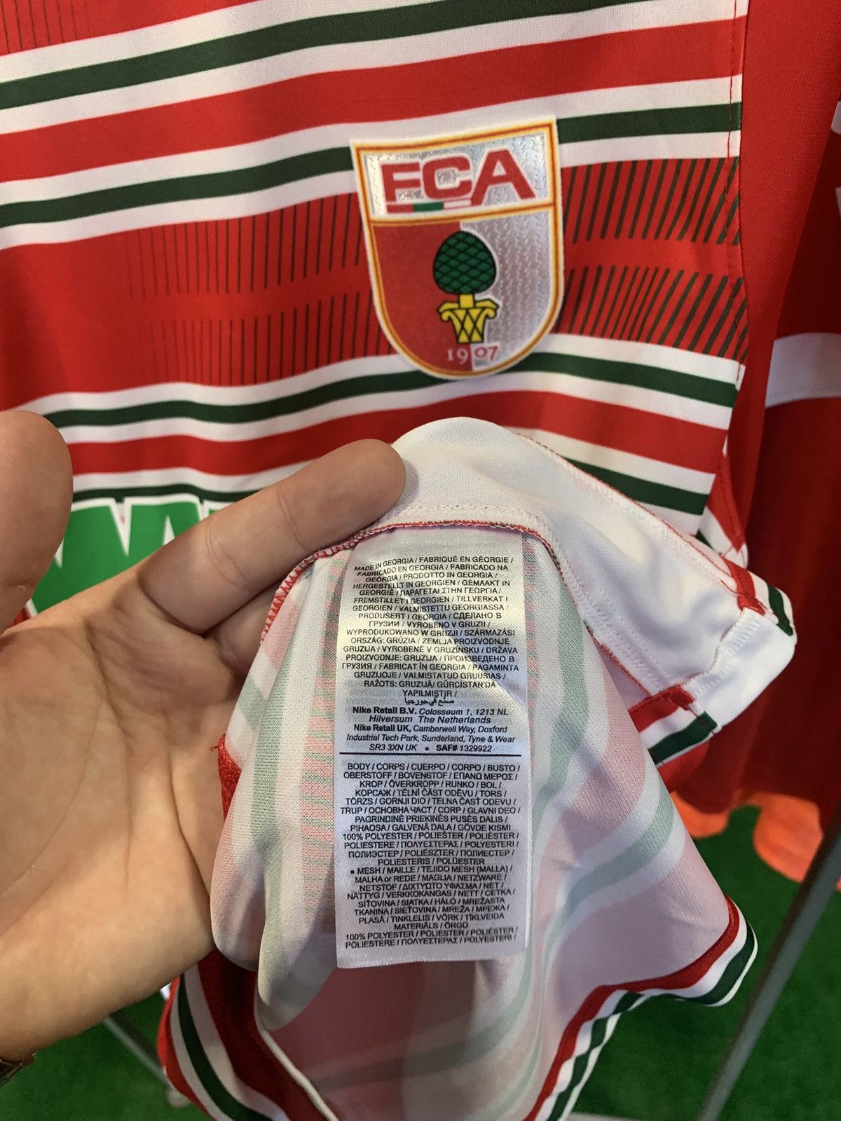 Nike AUGSBURG 2022/2023 SOCCER JERSEY NIKE MEN Kapici 42 Size US M / EU 48-50 / 2 - 5 Thumbnail