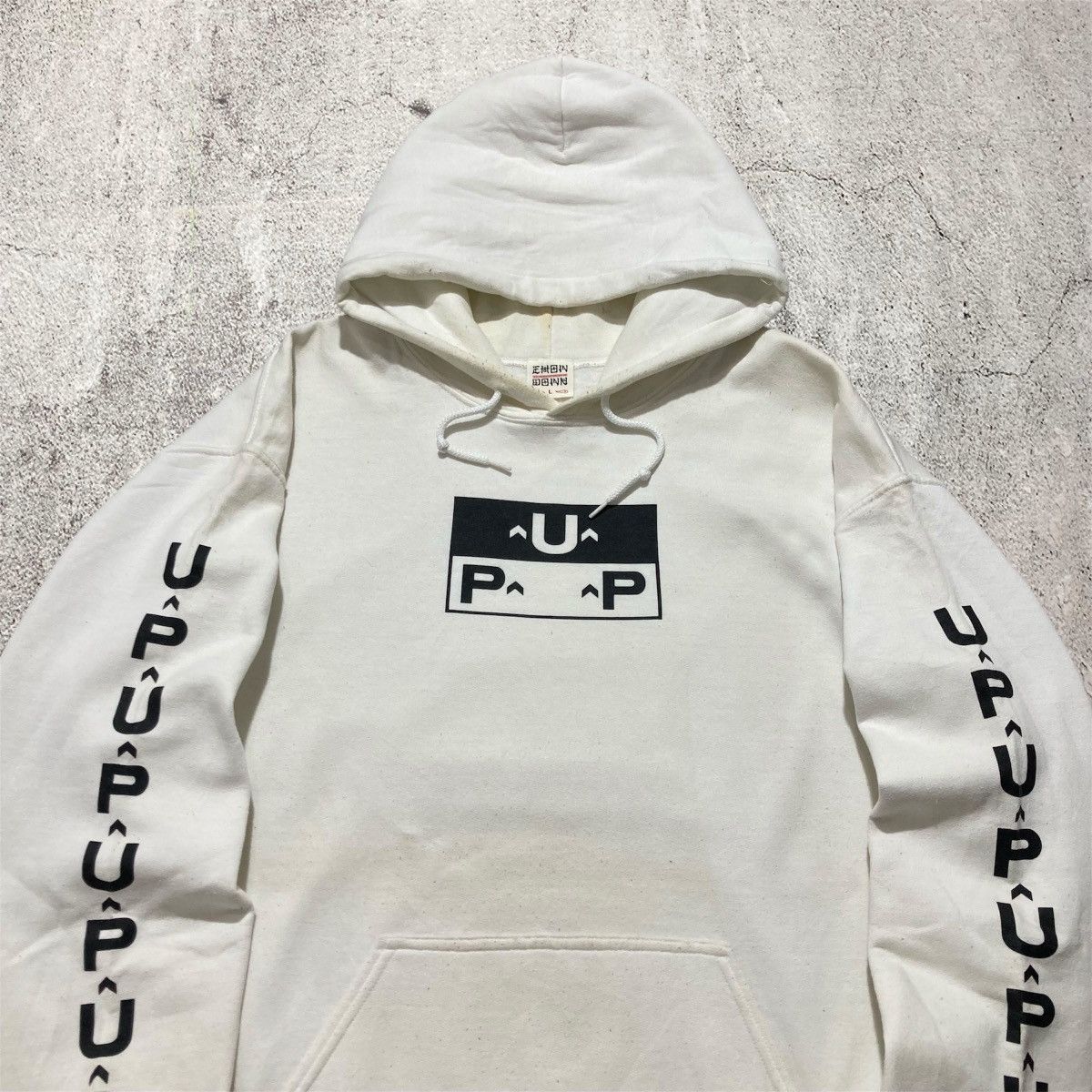 Japanese Brand Vintage Ehon Down Rip Off Sub Pop Nirvana Logo Hoodie White Size US XL / EU 56 / 4 - 2 Thumbnail