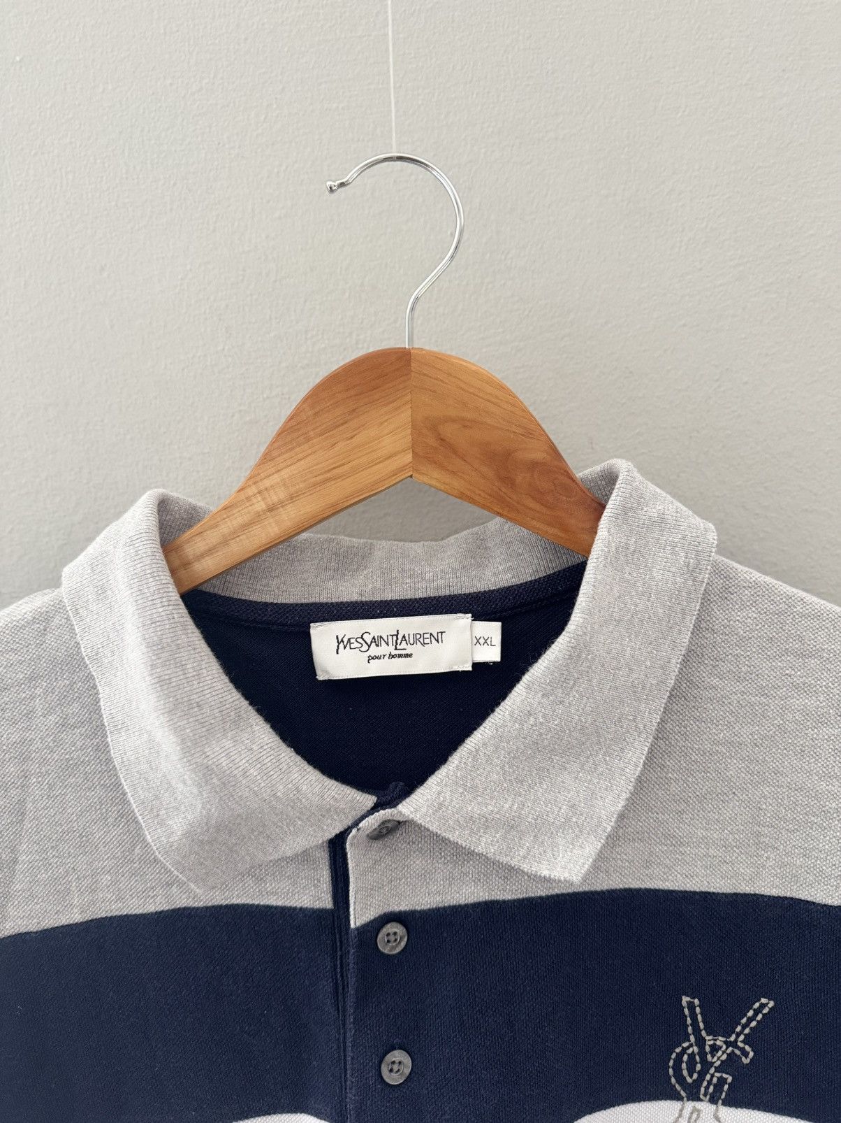 Yves Saint Laurent Vintage Blue YSL Polo Yves Saint Laurent Polo Size US XXL / EU 58 / 5 - 2 Thumbnail