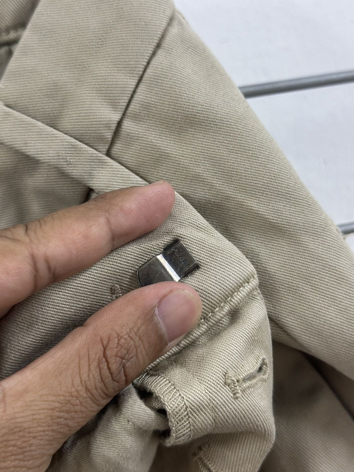Prada Prada SPH07B Cotton Gabardine Trousers (Khaki) Size 29" - 18 Thumbnail