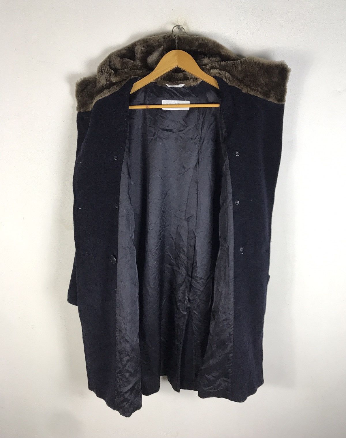 Max Mara 🔥Rare🔥Vintage Max Mara Wool & Cashmere Fur Hooded Coat Size M / US 6-8 / IT 42-44 - 3 Thumbnail