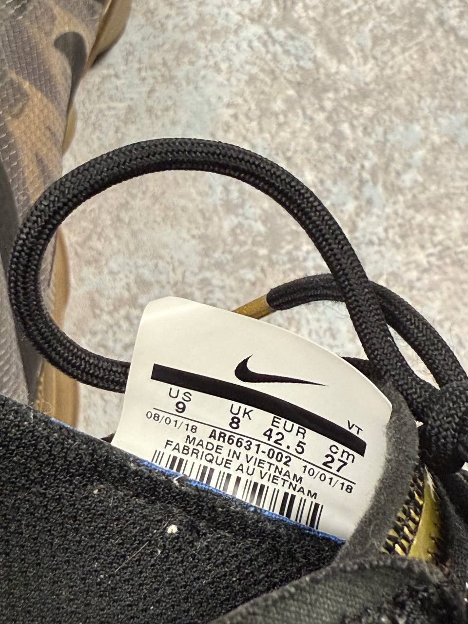 Nike Nike Air Vapormax Black Gold Sneakers Size US 9 / EU 42 - 7 Thumbnail