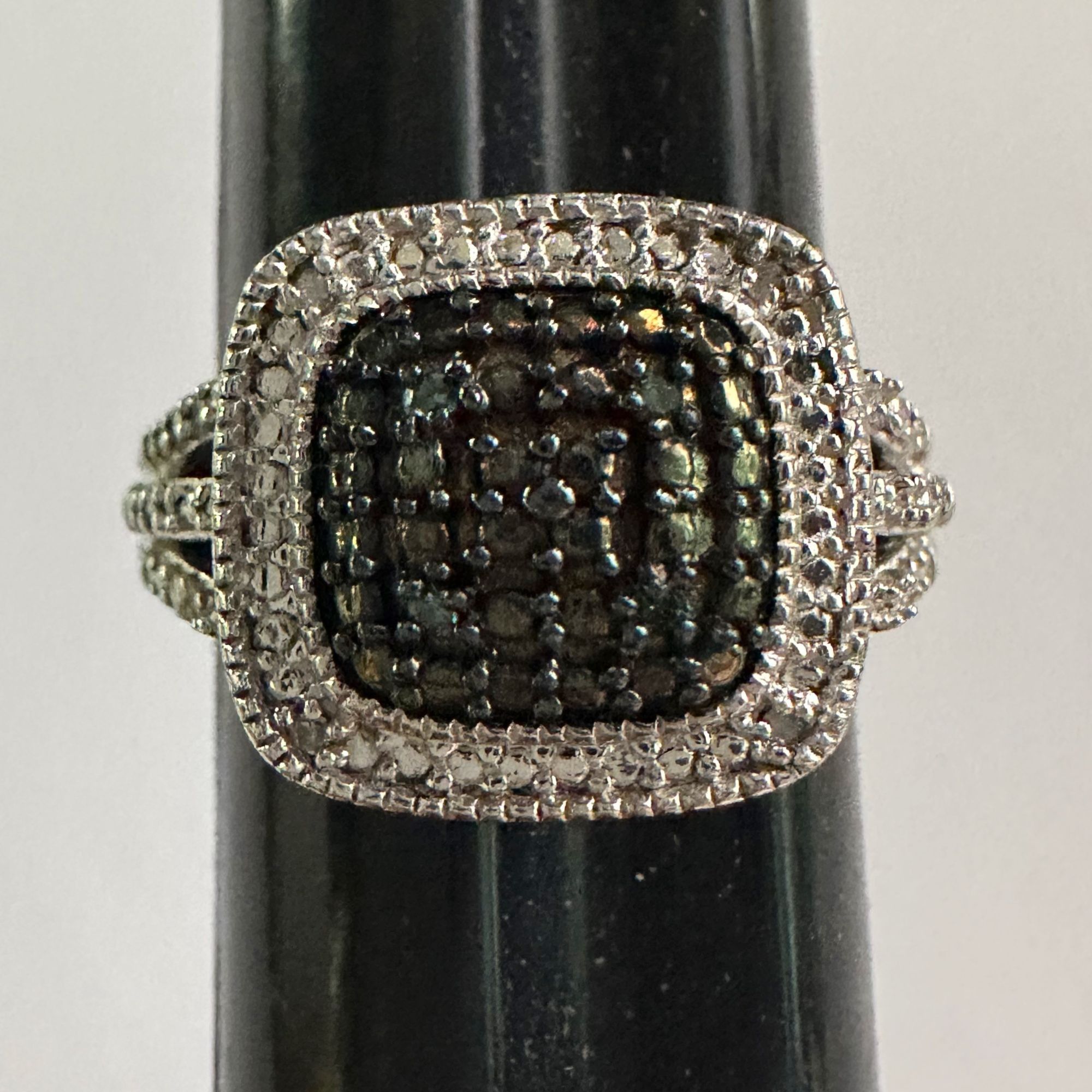 Other Genuine Deep Blue Diamond Ring Size 7 - Pretty Cushion Cut D Size ONE SIZE - 3 Thumbnail
