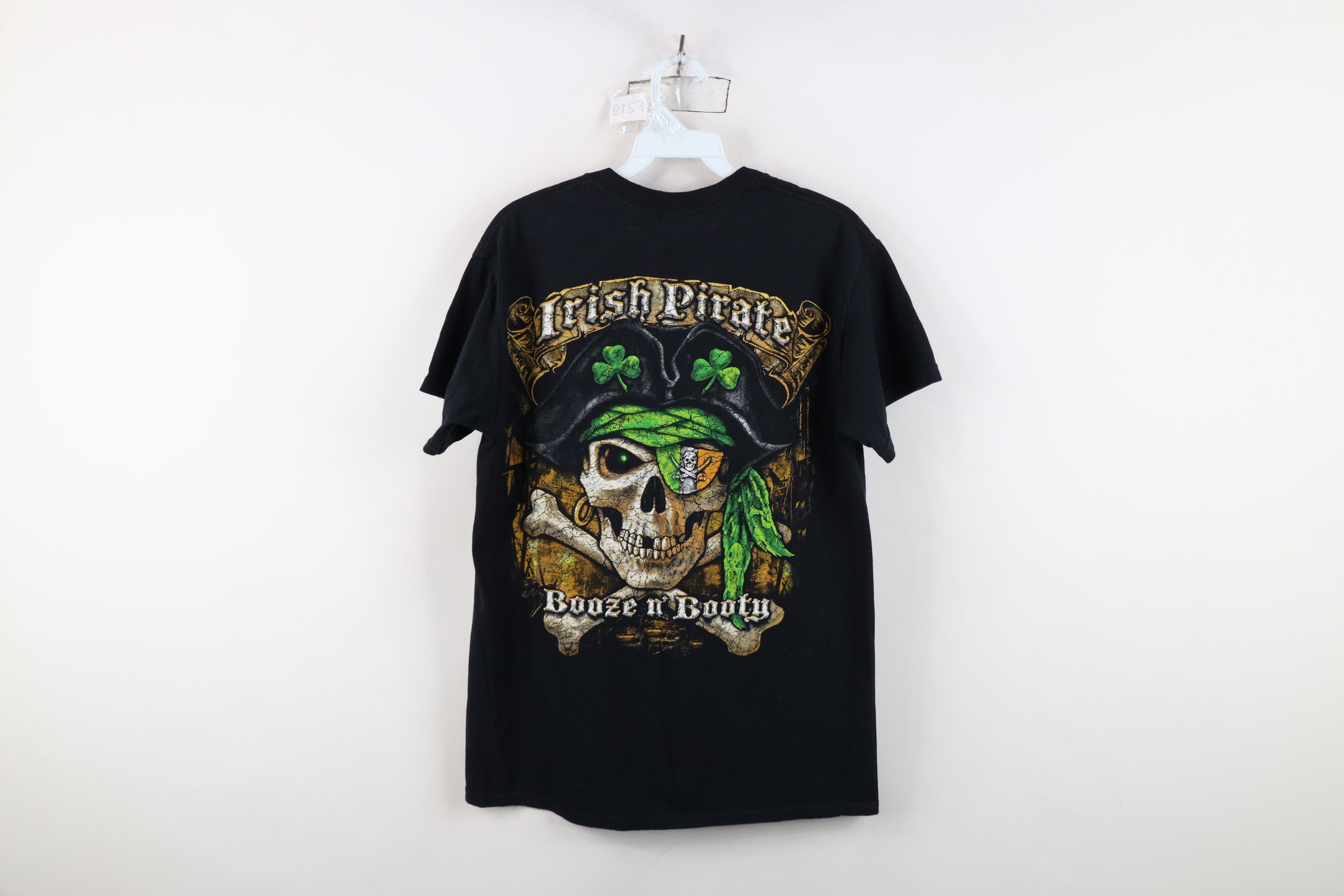 Vintage Vintage Y2K Irish Pirate Booze and Booty T-Shirt Black Size US S / EU 44-46 / 1 - 12 Thumbnail