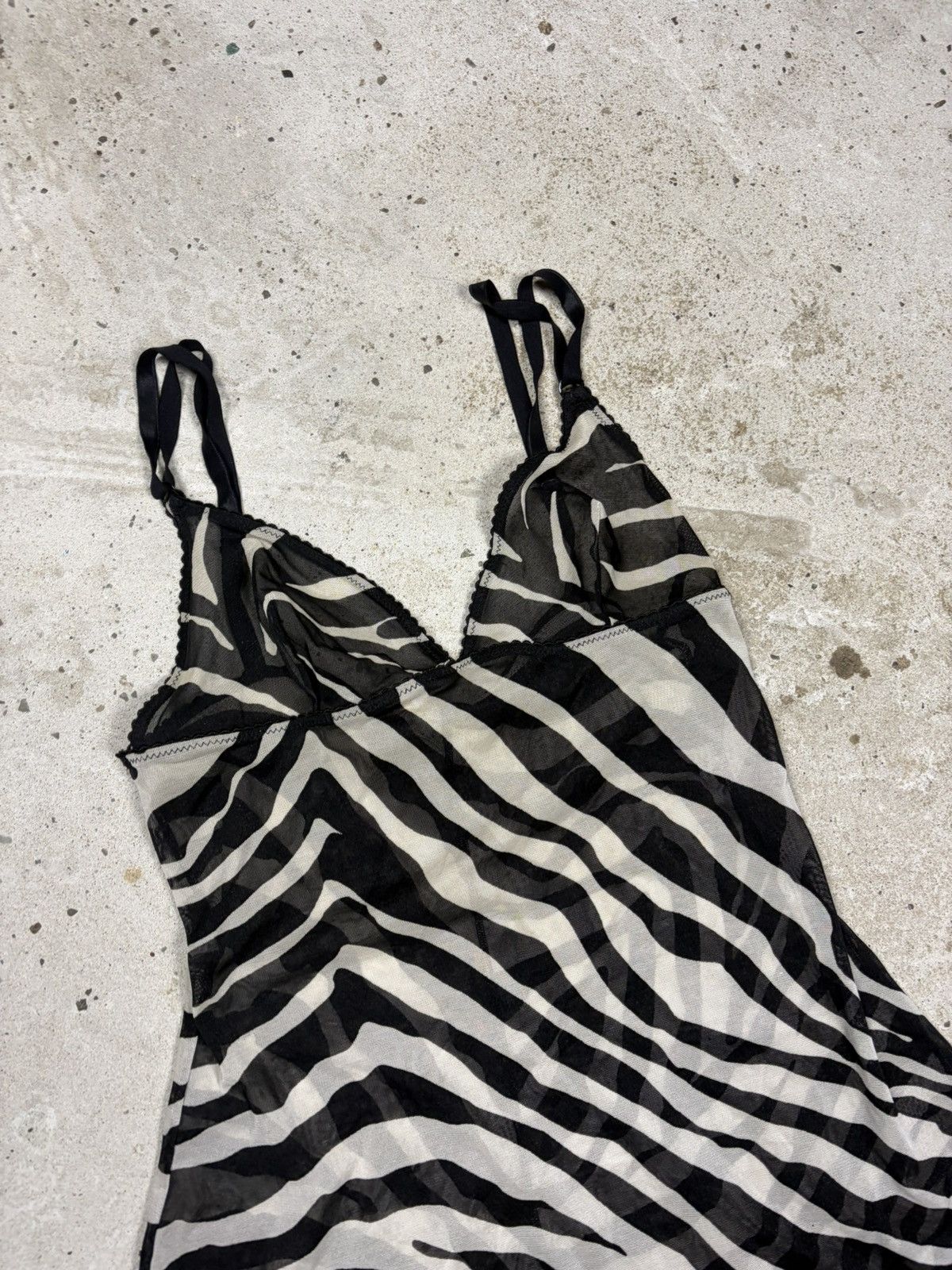 Dolce & Gabbana 2000s Dolce & Gabbana Underwear Mesh Zebra Print Mini Dress Size M / US 6-8 / IT 42-44 - 5 Thumbnail