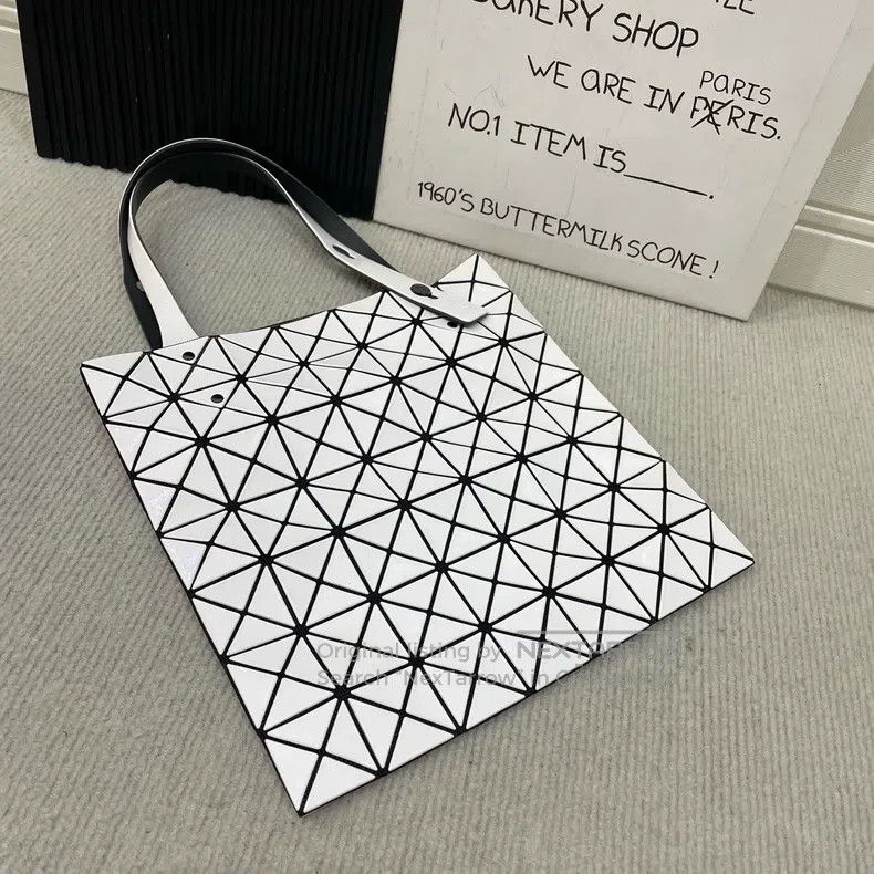 Issey Miyake White Seven-Grid Handbag