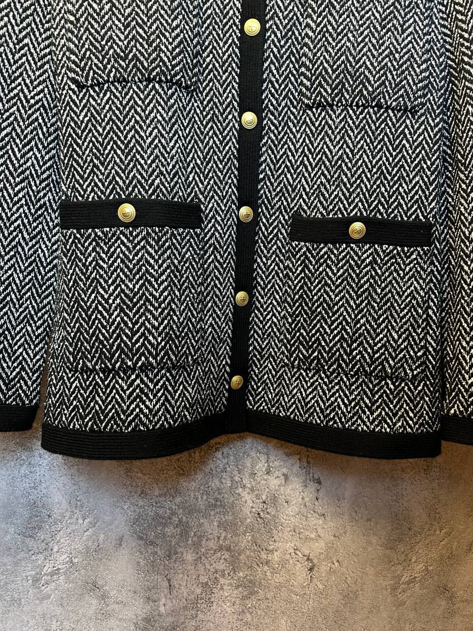 Designer × ME+EM RRP 440$ ME + EM Chevron Pattern Round Neck Knitted Jacket Size M / US 6-8 / IT 42-44 - 8 Thumbnail