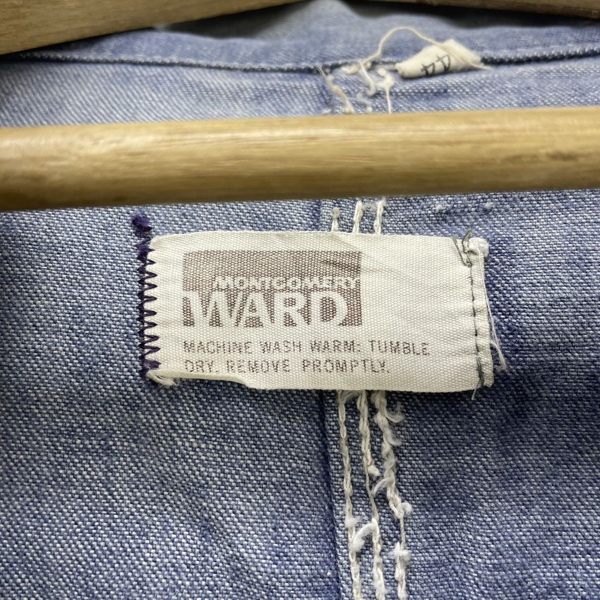 Original Montgomery × Vintage 💥Vintage 70s Montgomery Ward Chore Faded Indigo Jacket Size US M / EU 48-50 / 2 - 14 Thumbnail