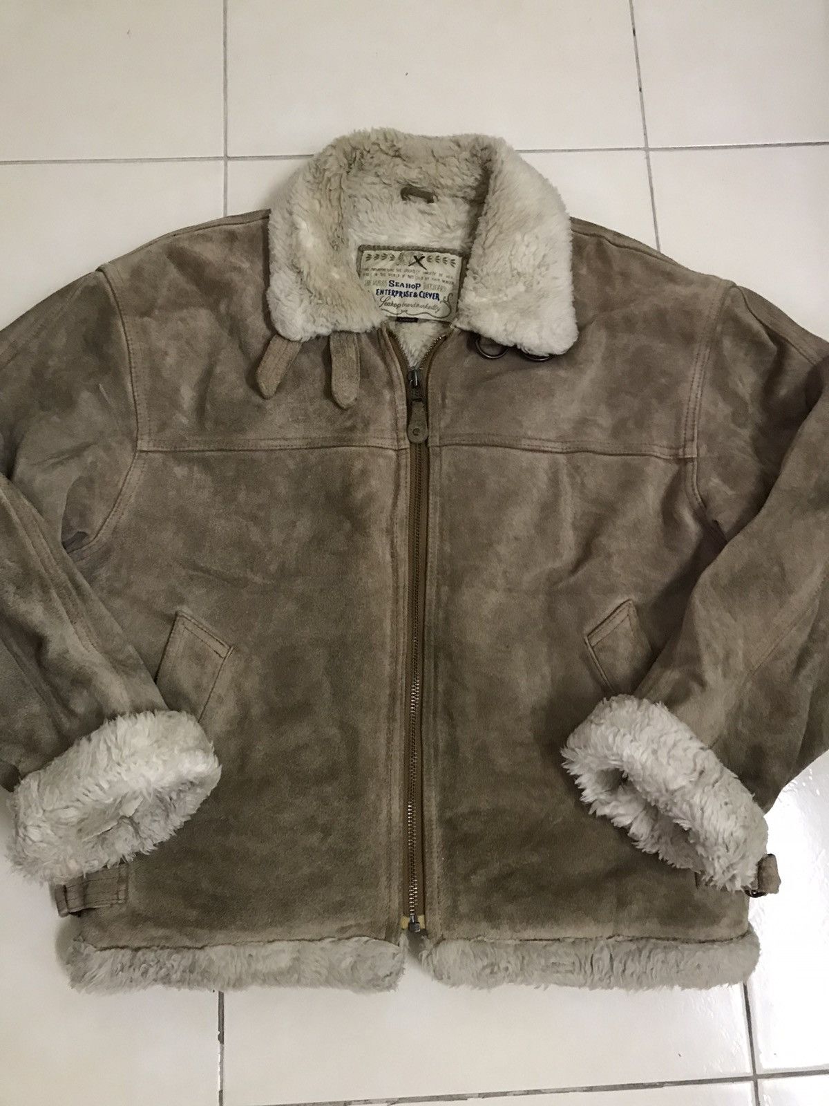 Japanese Brand Vintage Seahop Suede Leather Sherpa Jacket Size US M / EU 48-50 / 2 - 6 Thumbnail