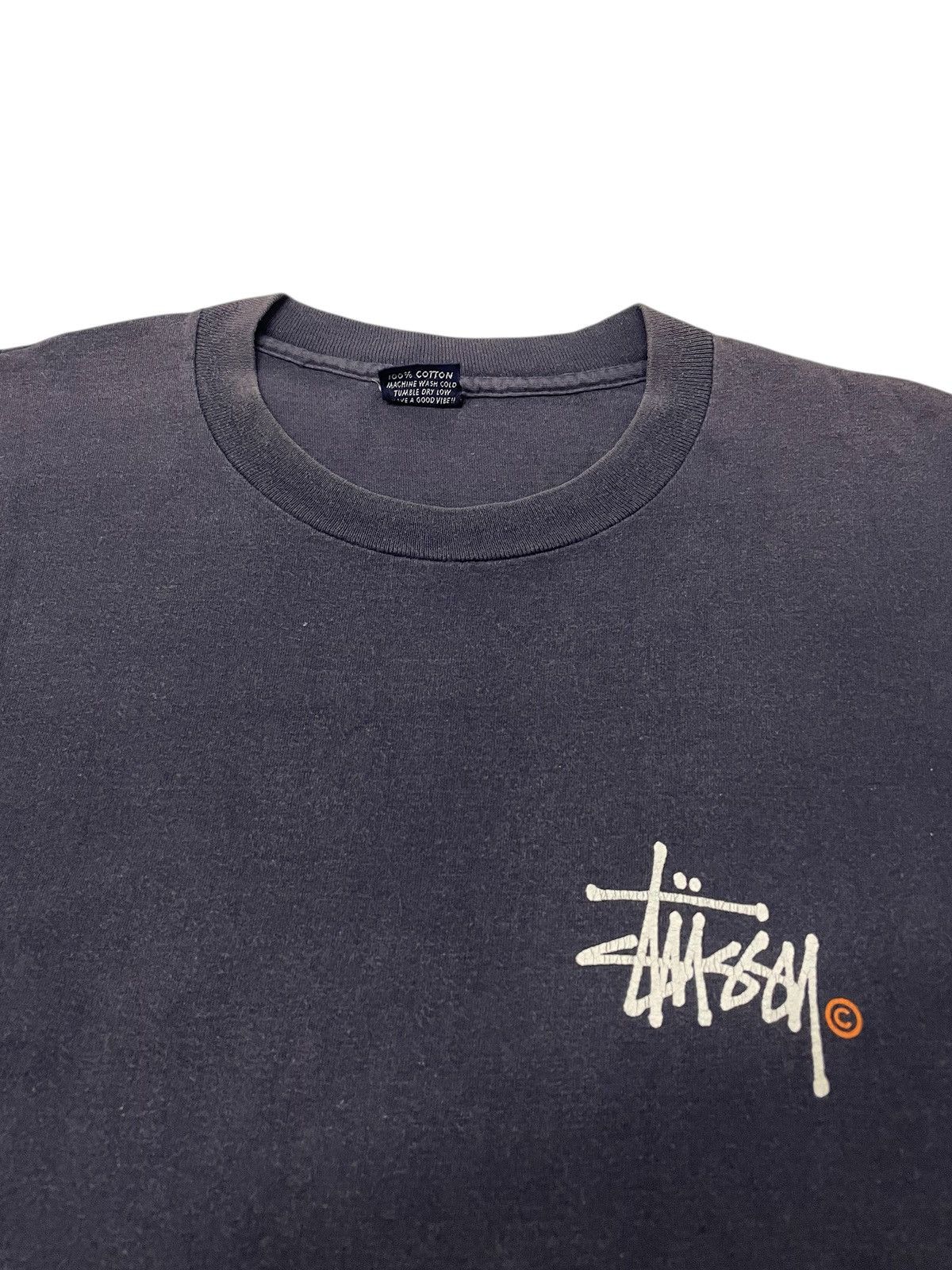 Stussy Vintage STUSSY Distressed Colour Tshirt Size US XL / EU 56 / 4 - 3 Thumbnail