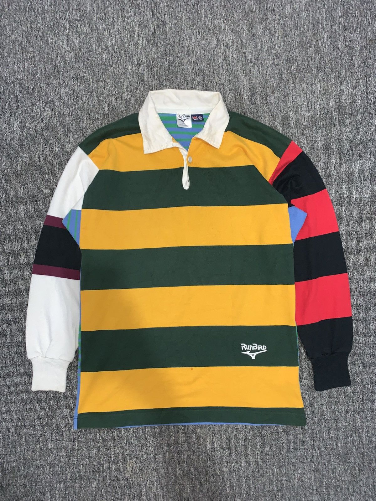 Mizuno Mizuno RunBird Vintage Polo Rugby Different Lines Size US L / EU 52-54 / 3 - 7 Thumbnail