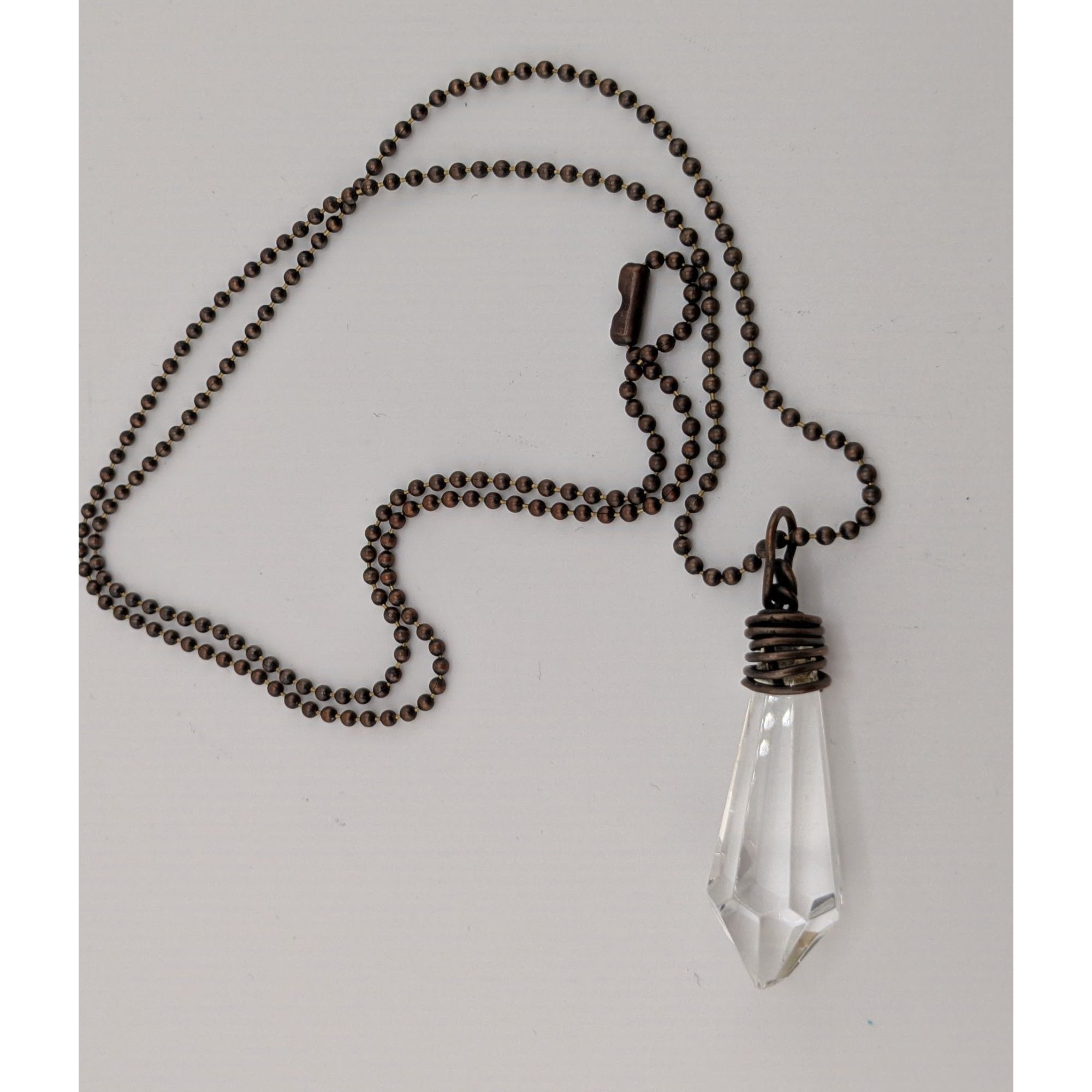 Handmade Handmade Whimsical Crystal Teardrop Prism Necklace With Copp Size ONE SIZE - 6 Thumbnail
