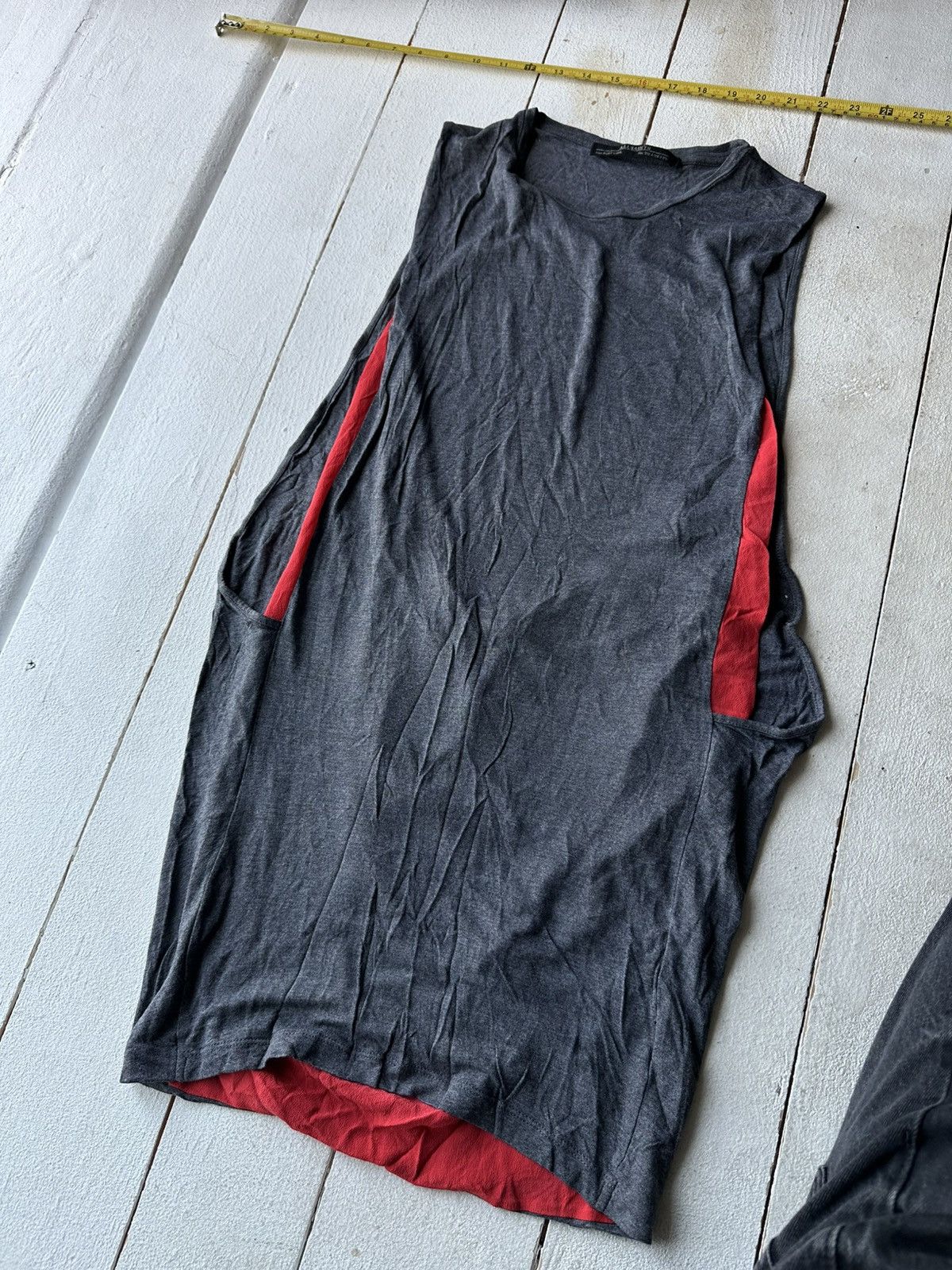 Allsaints 🚨ALLSAINTS GRAY RED TANK TOP LUXURY OPIUM Size US M / EU 48-50 / 2 - 2 Thumbnail