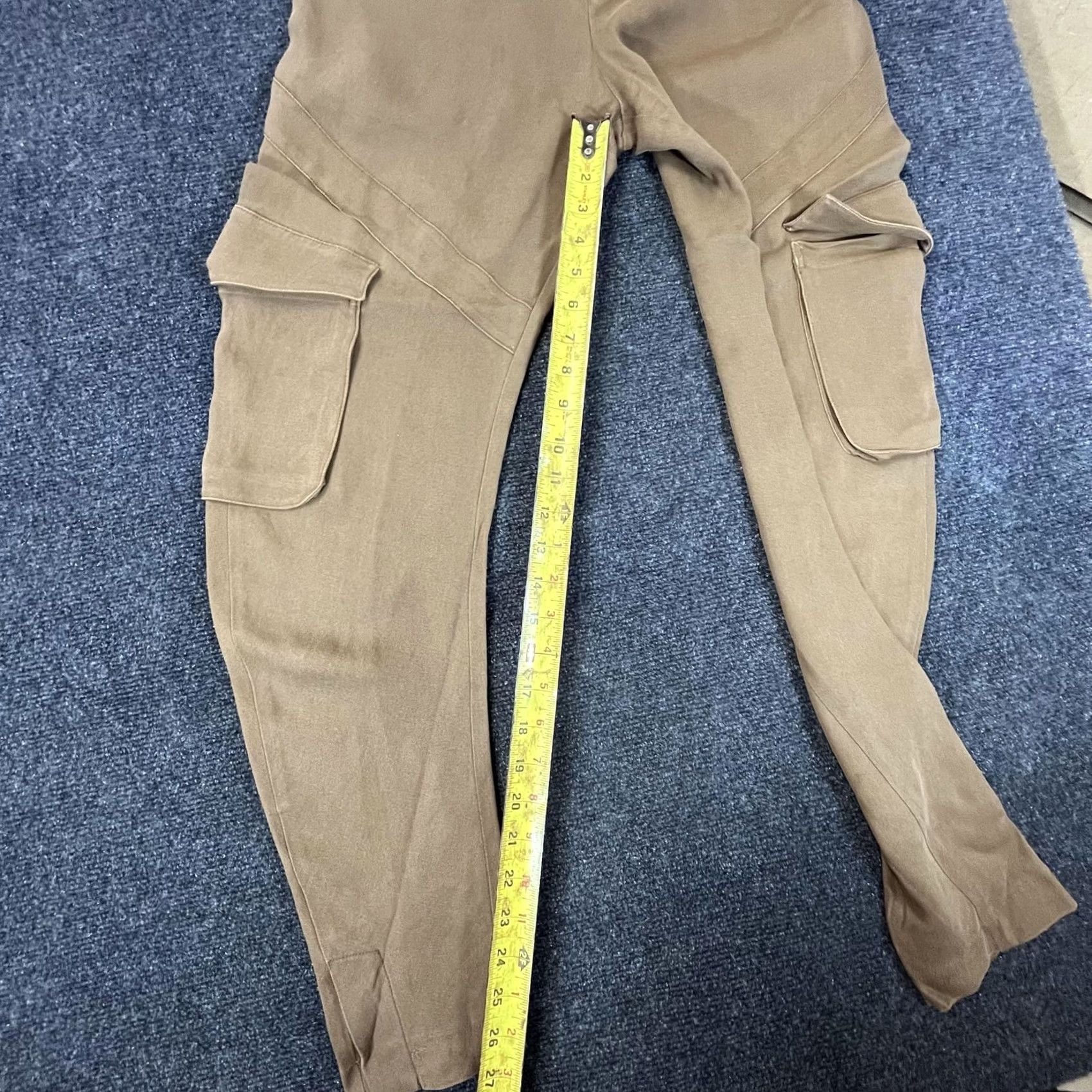 Vintage Brown Cargo Pants Womens Medium Utility Pockets Straight Leg Stretch Casual Pants Size 29" - 4 Thumbnail