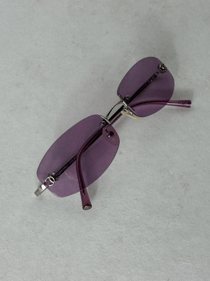 Chanel Chanel Sunglasses 4002 Rhinestone Logo 4017Rimless Vintage Size ONE SIZE - 2 Thumbnail