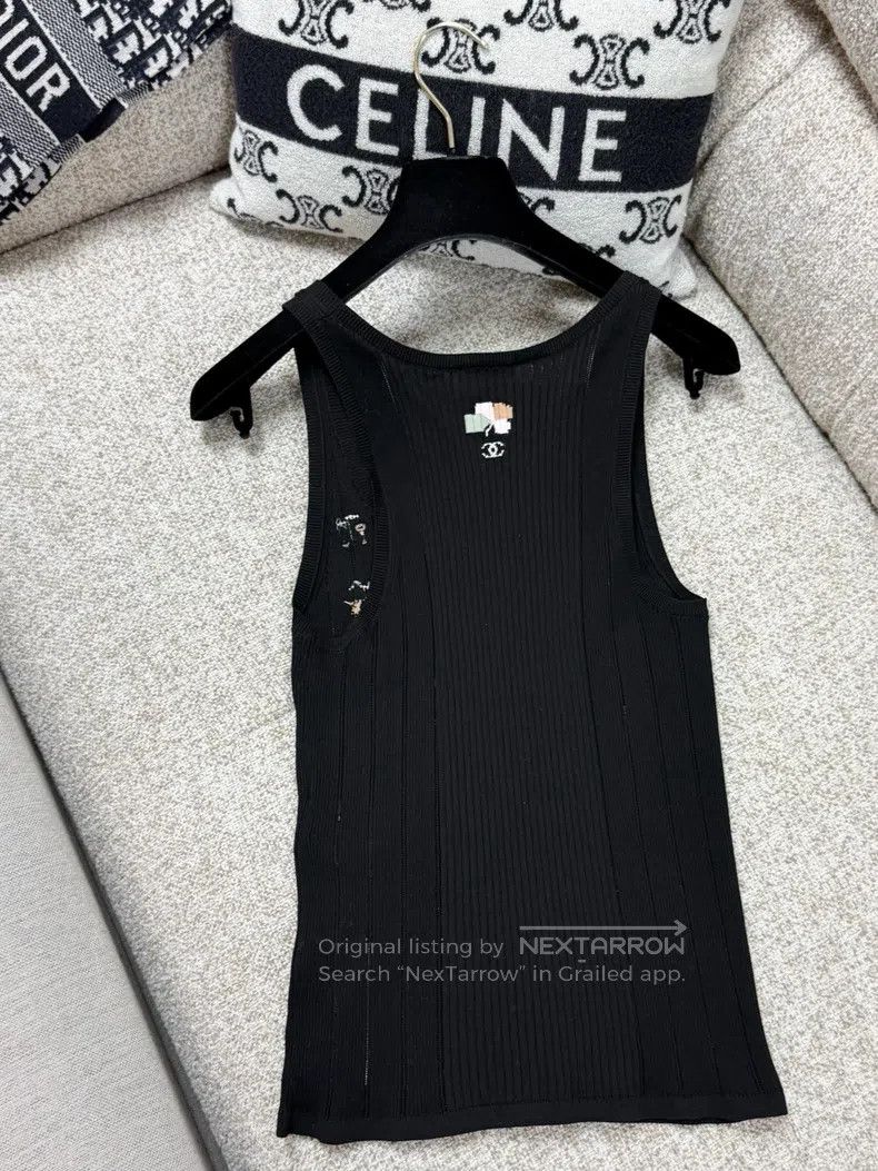 Chanel Chanel Sleeveless clover flower knitted bottom vest Size XS / US 0-2 / IT 36-38 - 3 Thumbnail