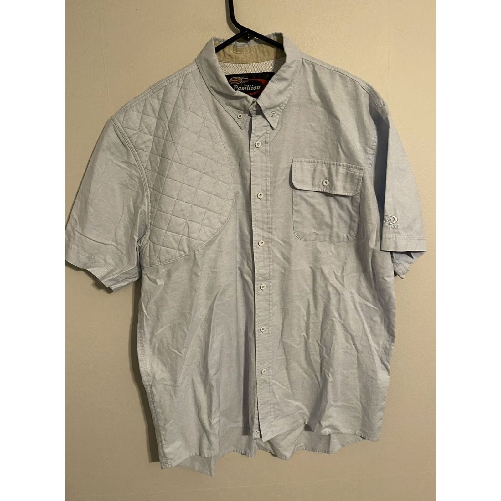 Vintage Pavillion USA Shooting Shirt Light Blue S/S Button Up Mens L Padded Vented Size US L / EU 52-54 / 3 - 2 Thumbnail