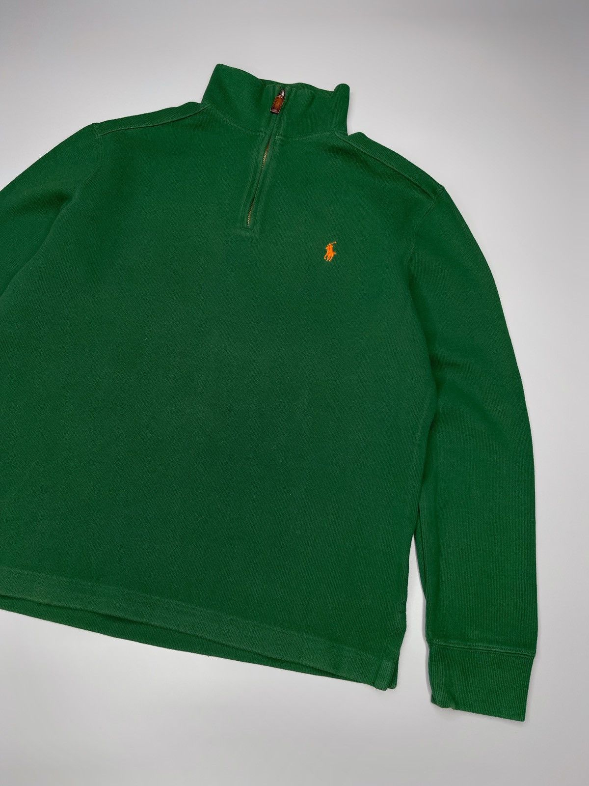 Polo Ralph Lauren × Vintage Vintage Polo Ralph Lauren 1/4 Zip Sweater Green Size US M / EU 48-50 / 2 - 2 Thumbnail