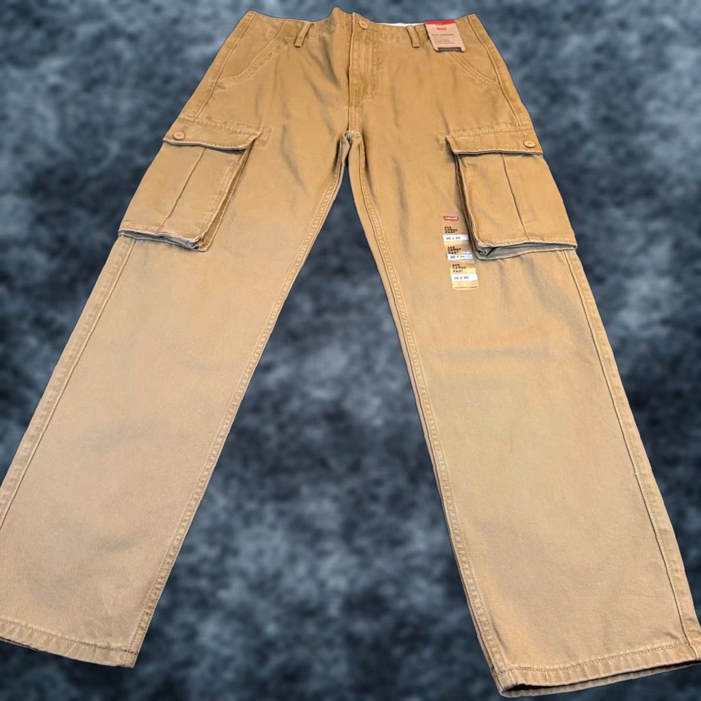 Levi's VINTAGE Levis Ace Cargo Pants Mens 30x30" Tan Khaki Relaxed Tapered Cotton NWT Size US 30 / EU 46 - 1 Thumbnail