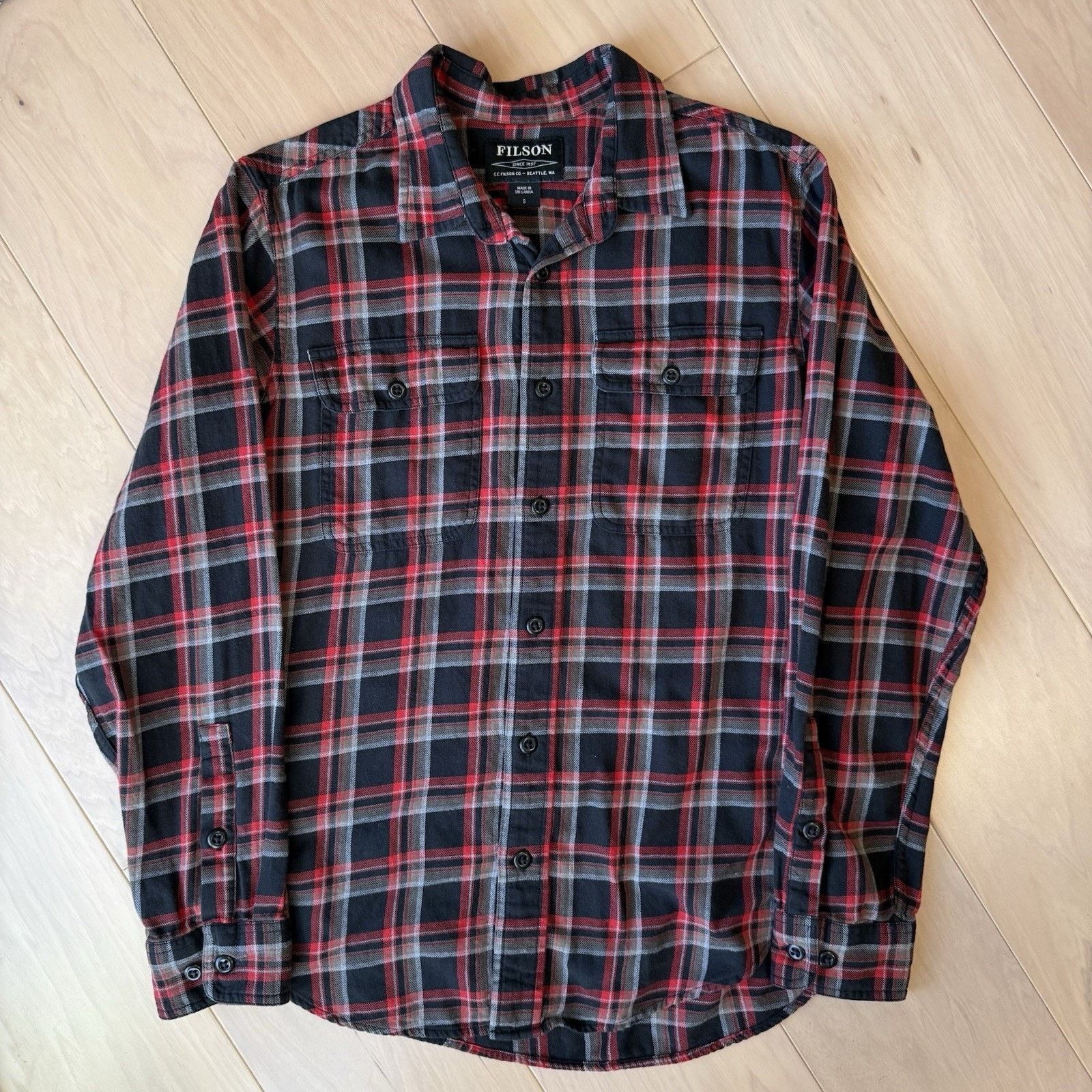 Filson Filson Scout Shirt S Black Red Lightweight Cotton Flannel Size US S / EU 44-46 / 1 - 2 Thumbnail