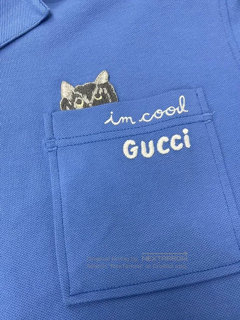 Gucci Gucci Size12 Blue embroidered lapel short sleeves Size US S / EU 44-46 / 1 - 2 Thumbnail