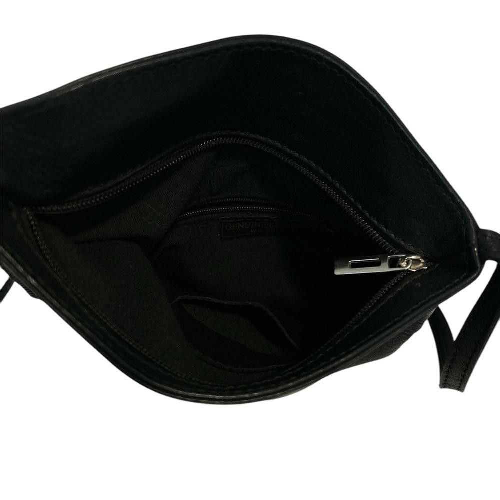 Designer Vintage Geniune Black Leather Crossbody Bag Size ONE SIZE - 2 Thumbnail
