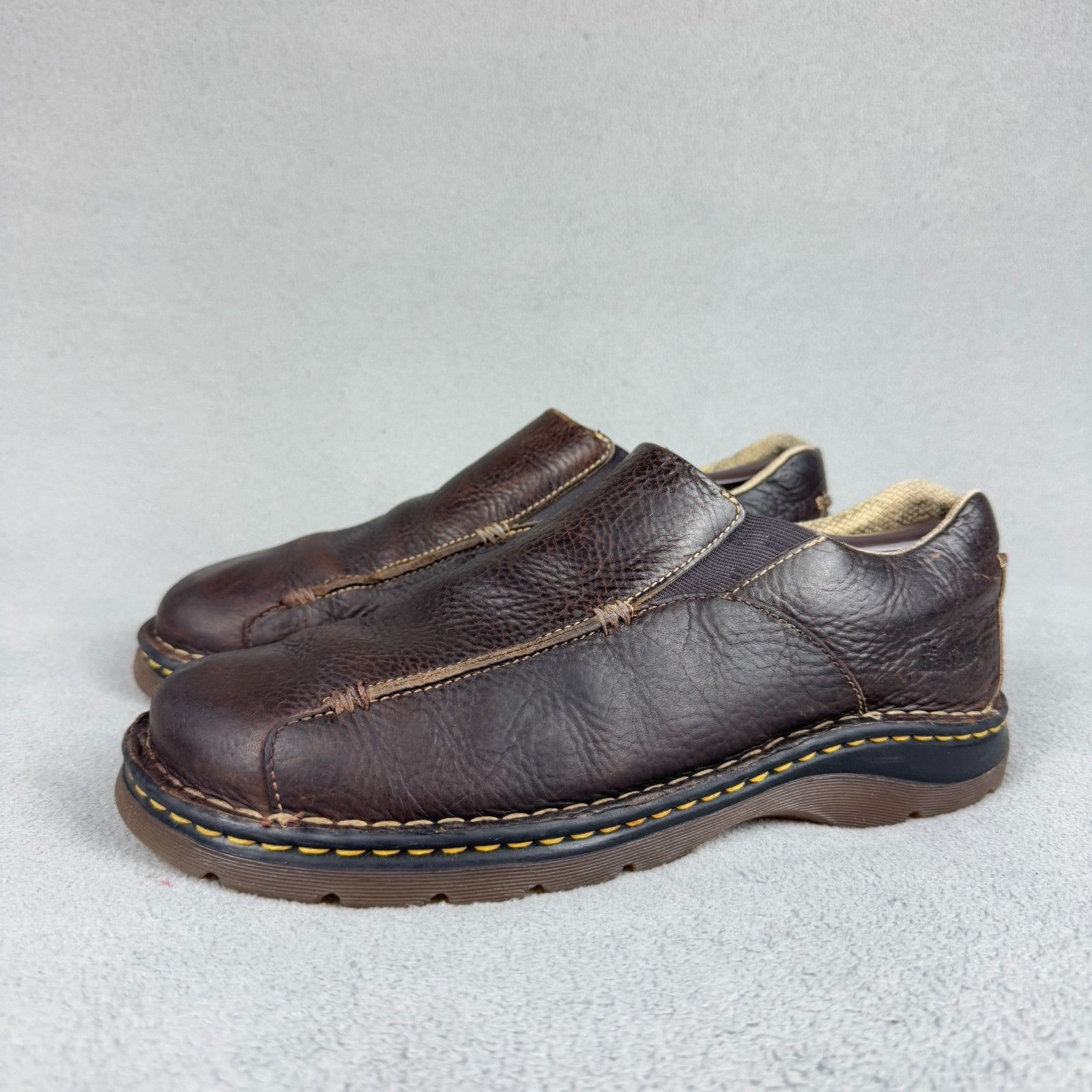 Dr. Martens Mens 11 Slip On Loafers Brown Leather Shoes