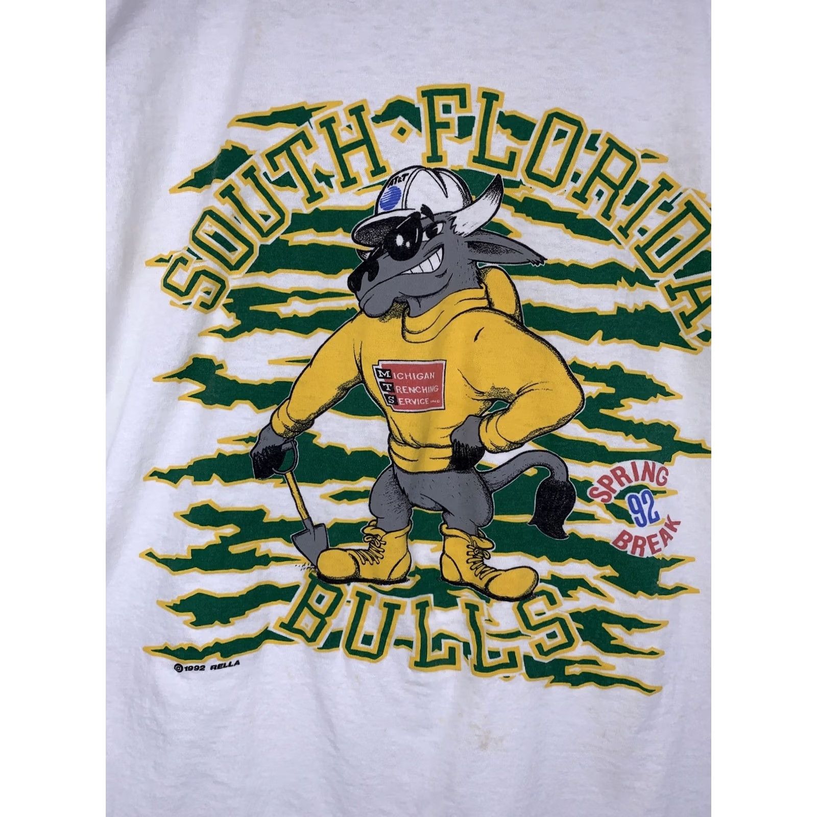 Vintage Vintage 1992 South Florida Bulls Spring Break Graphic T Shirt L Size US L / EU 52-54 / 3 - 2 Thumbnail