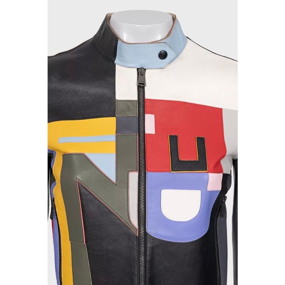 Fendi Fendi Multicolor Leather Cropped Jacket - Size 40 Size S / US 4 / IT 40 - 4 Thumbnail
