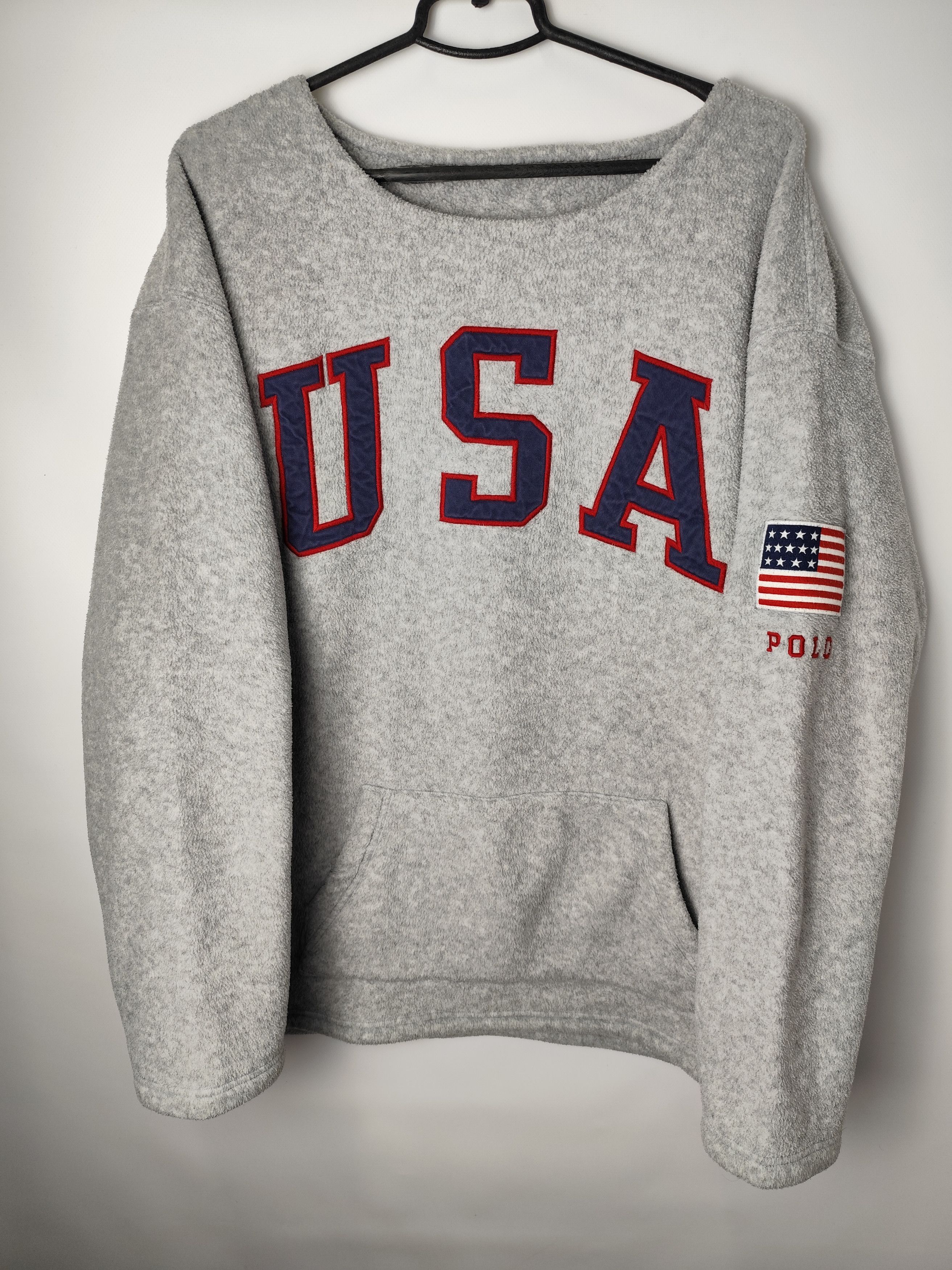 Vintage 90s Polo Ralph Lauren USA Fleece Sweatshirt
