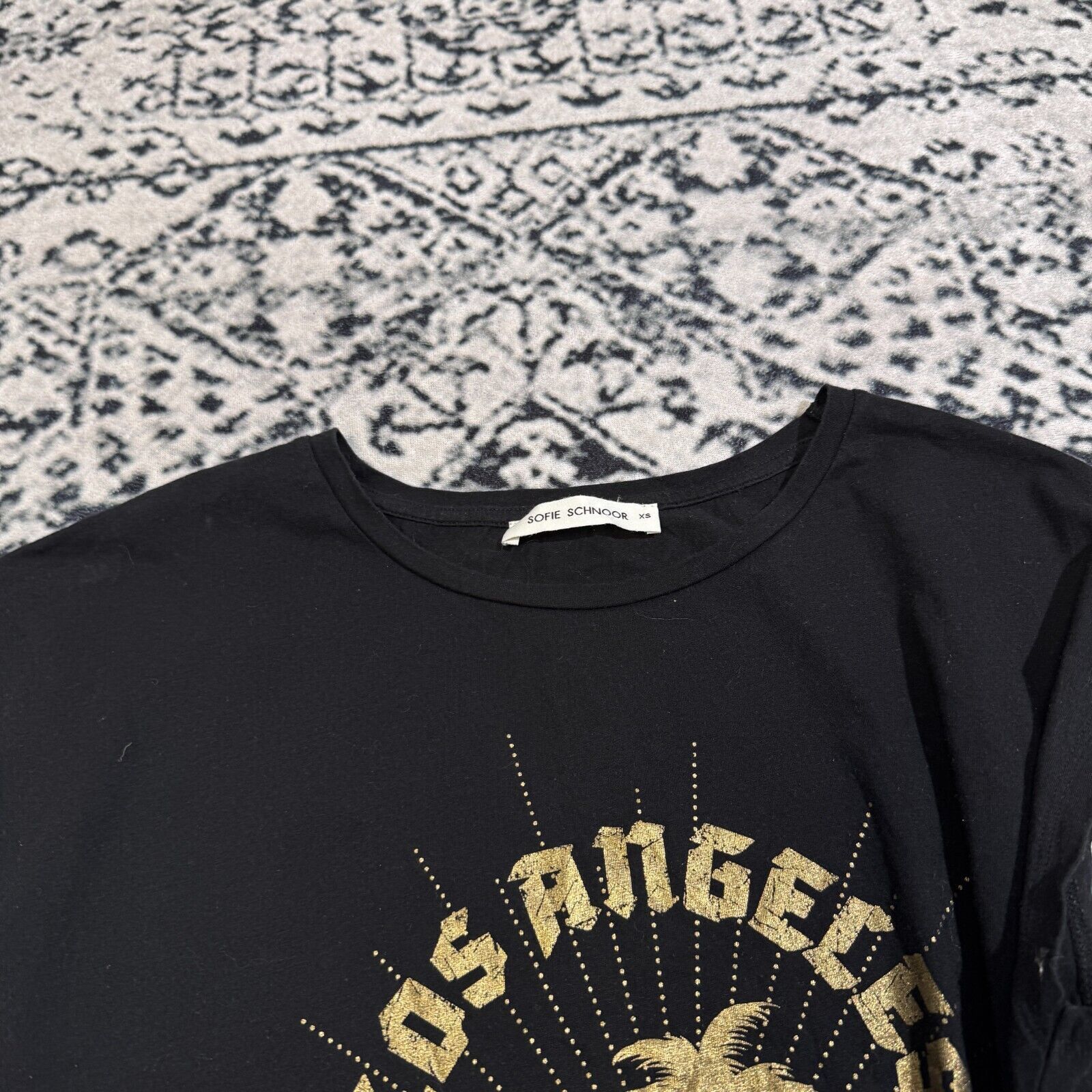 Vintage Vintage Sophie Schnoor Women's Black Cotton T-Shirt Size XS Size US XS / EU 42 / 0 - 9 Thumbnail