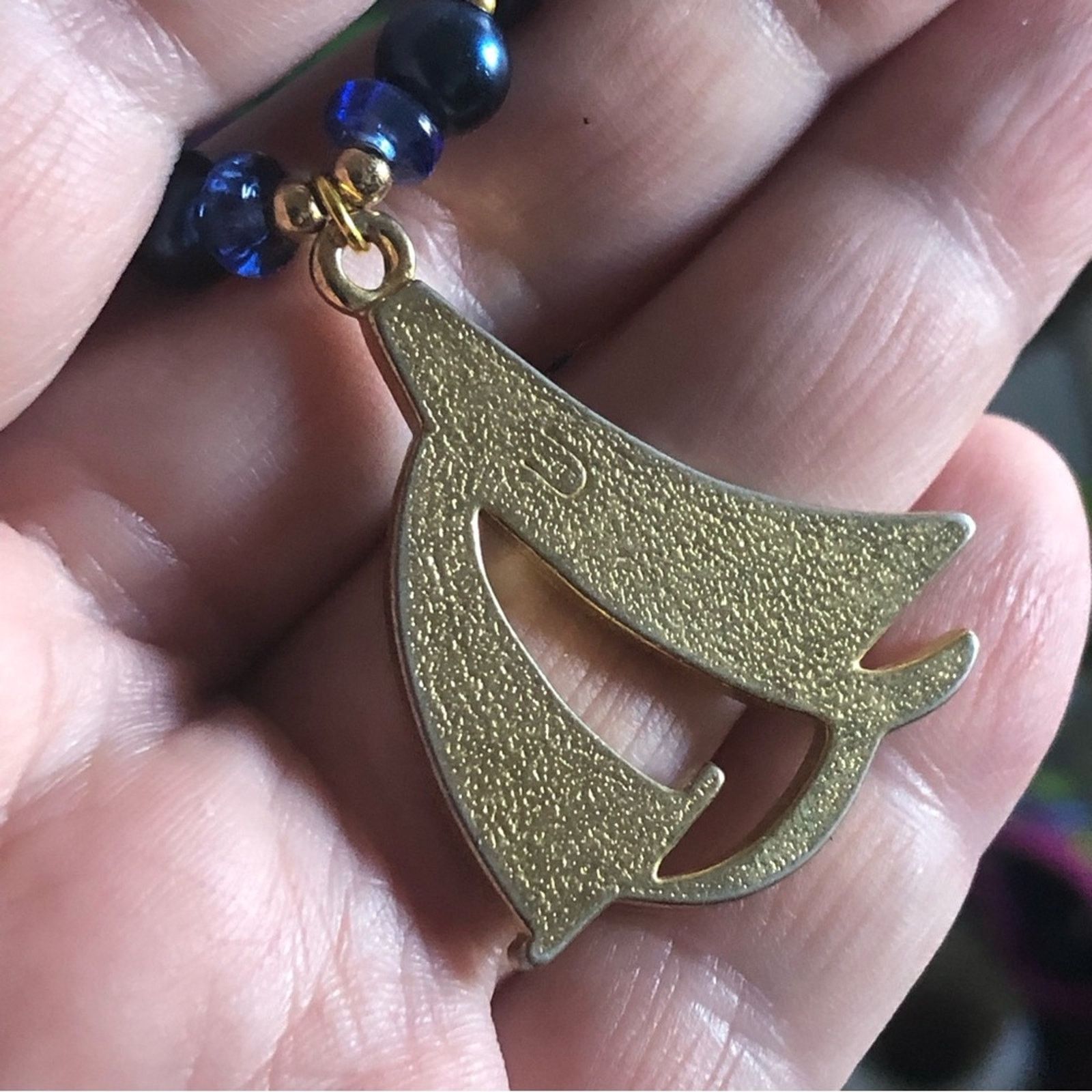 Handmade Handcrafted repurpose royal blue sailboat Pearl necklac Size ONE SIZE - 9 Thumbnail